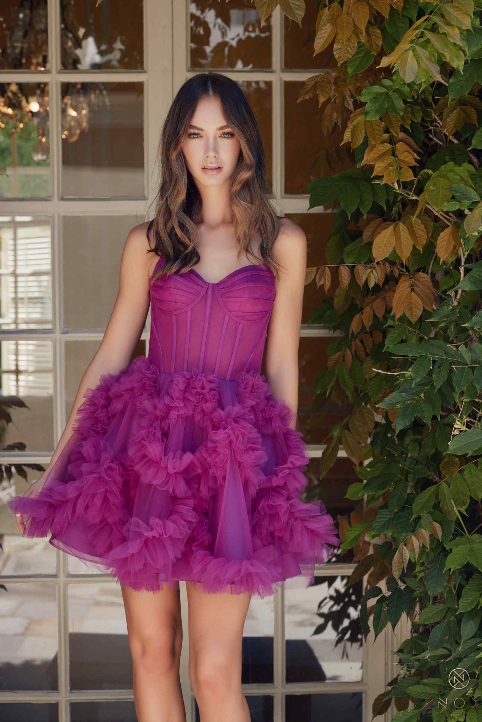 Nox Anabel Y859 Dress Strapless Sweetheart A-Line Ruffled Skirt by DiscountDressShop