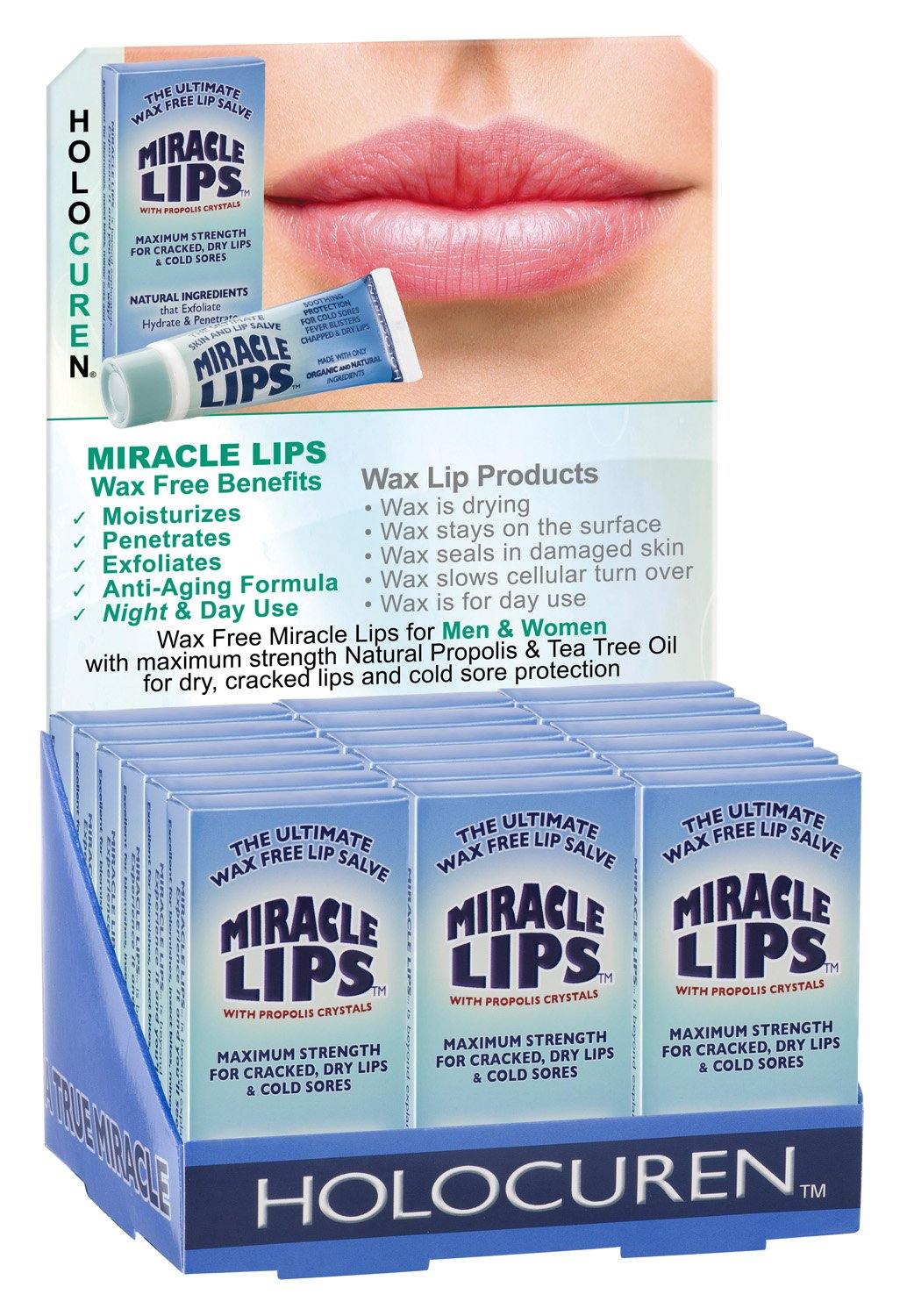 Holocuren Miracle Lips Salve for Dry Lips – Deep Moisturizing Formula, 0.33 oz by HOLOCUREN - Official Website