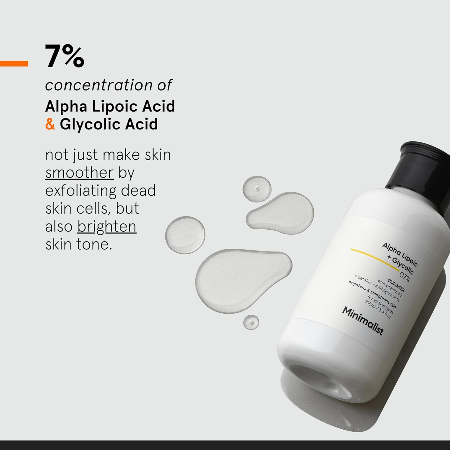 Minimalist 7% ALA + Glycolic Brightening Face Wash by Dista
