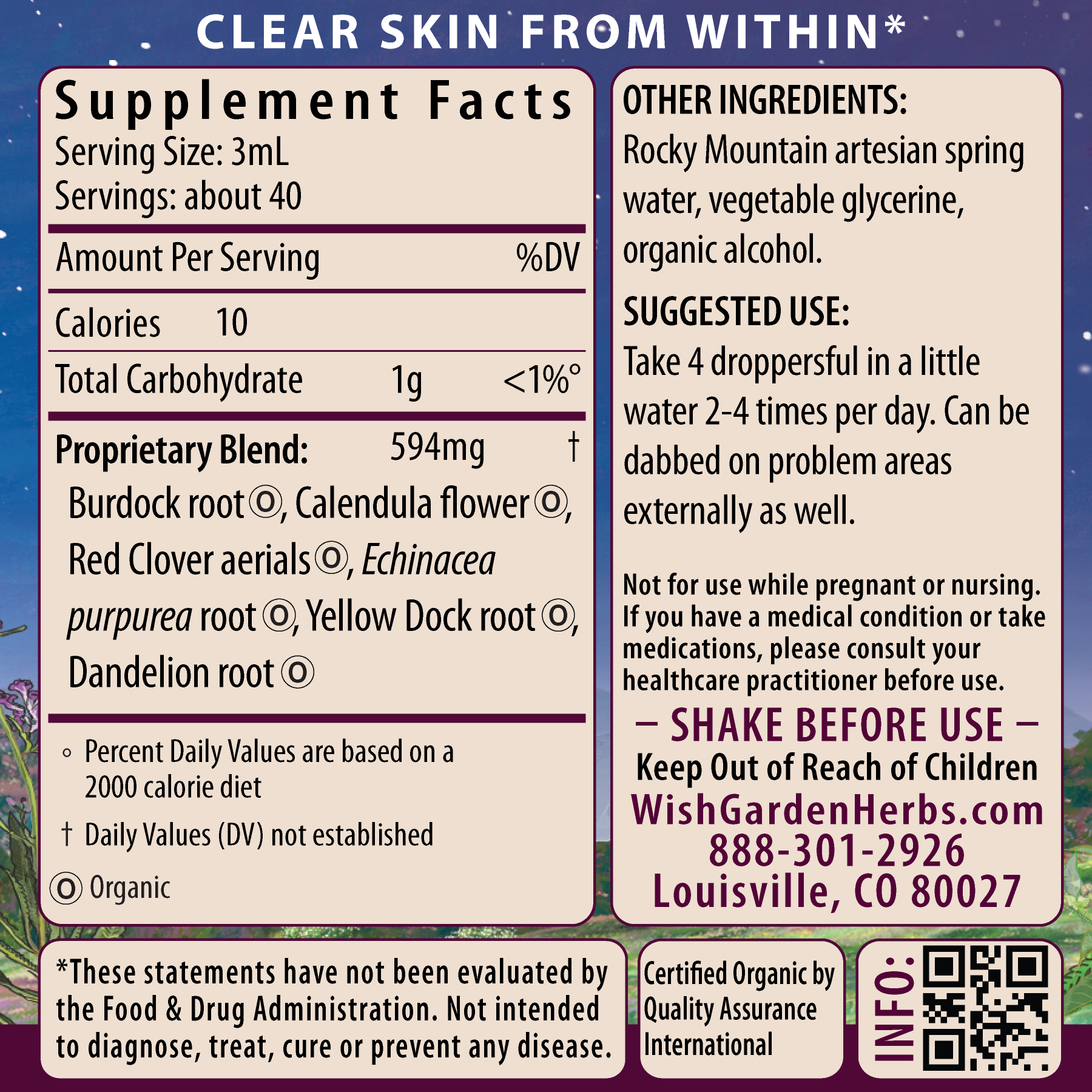 Clear Complexion, Blemish Control by WishGarden Herbs
