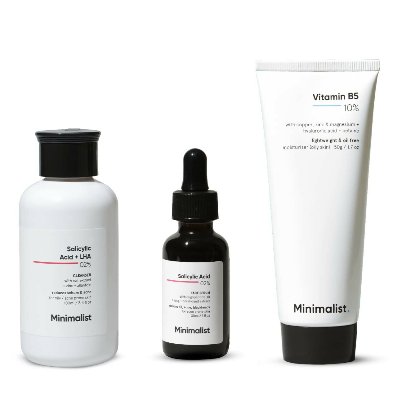Minimalist Anti-Acne Kit, Skincare Routine Kit - Face Wash, Moisturizer, and Serum by Dista