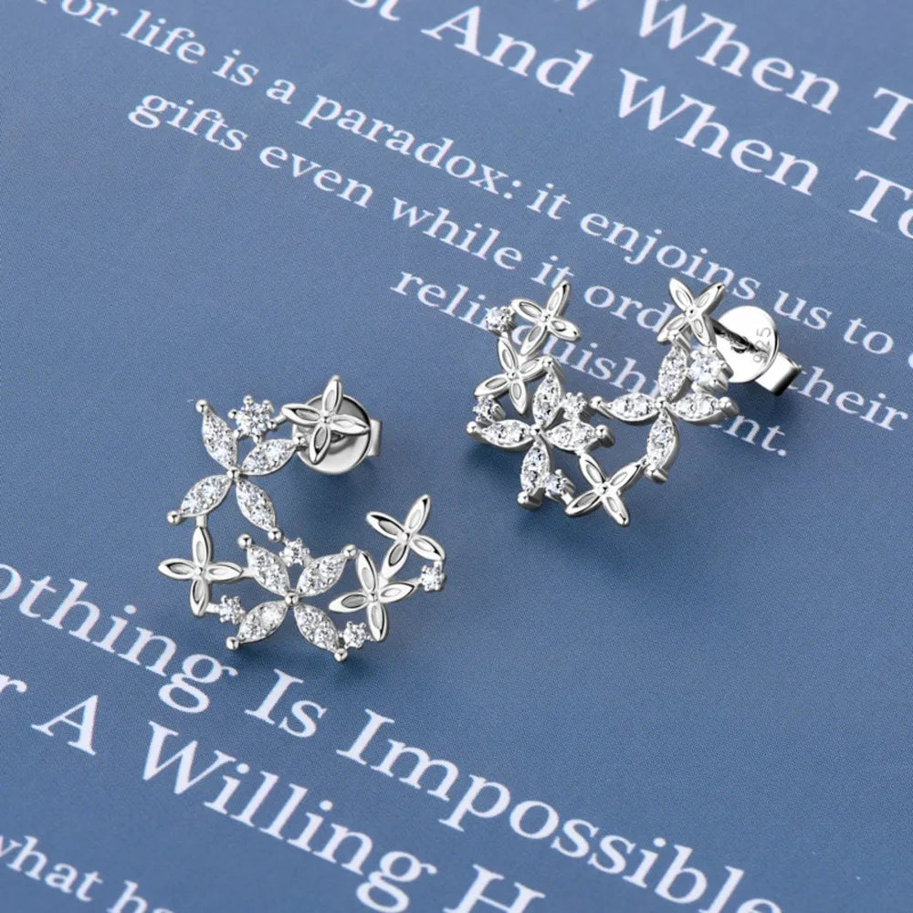 925 Sterling Silver Sparkala™ Lucky Clover Earrings by Sparkala