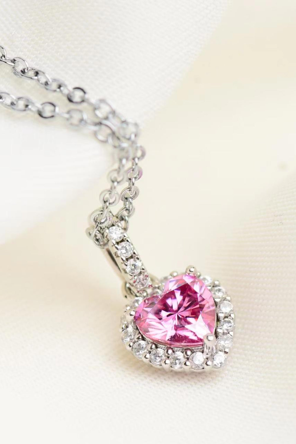 1 Carat Sparkala™ Heart Pendant Necklace (Platinum-Plated Fine Silver) by Sparkala