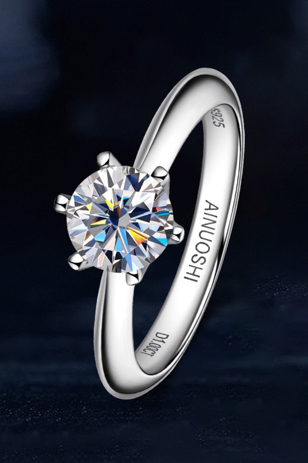 1 Carat Brilliant Round Cut Sparkala™ Platinum-Plated Ring by Sparkala