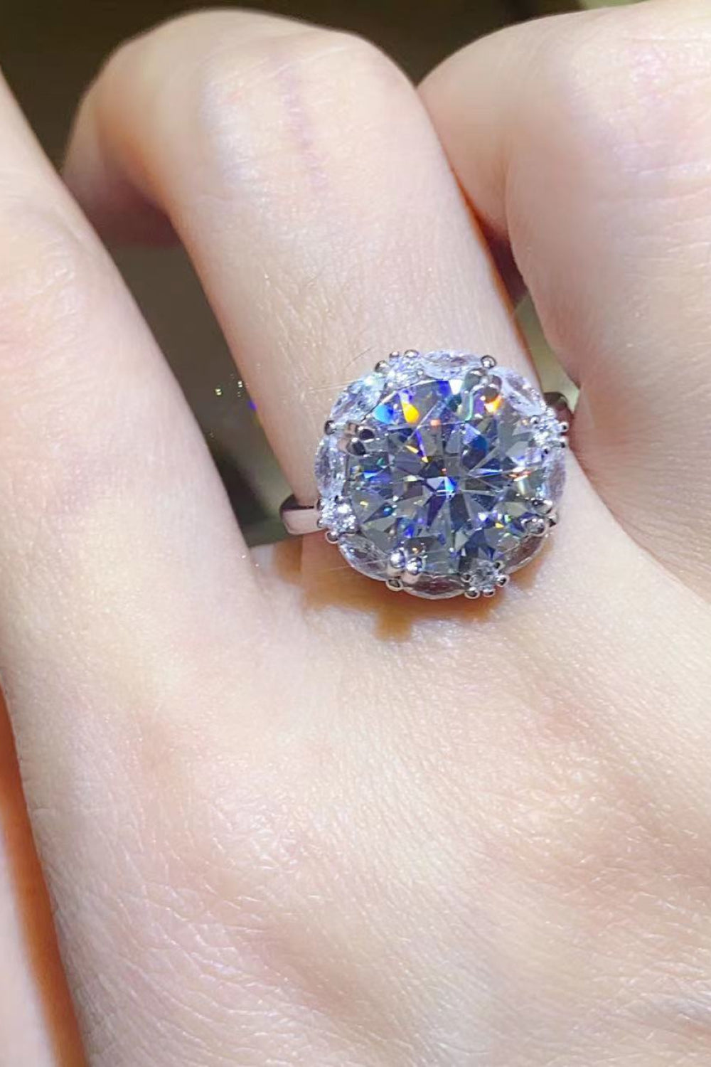 5 Carat Brilliant Round Cut Sparkala™ Platinum Over Pure Sterling Silver Ring by Sparkala