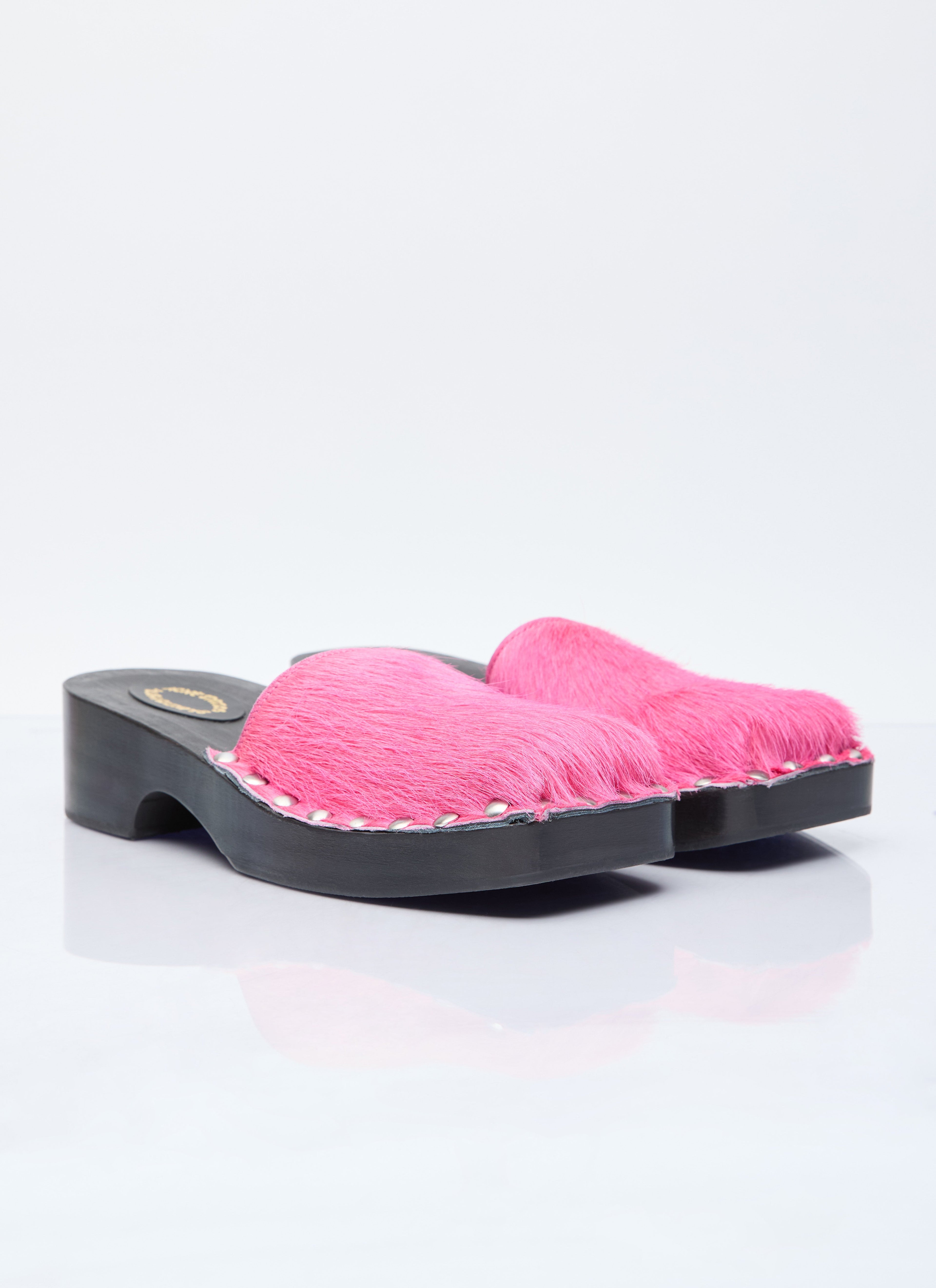 Acne Studios Women Hairy Wood Clogs by Luosophy