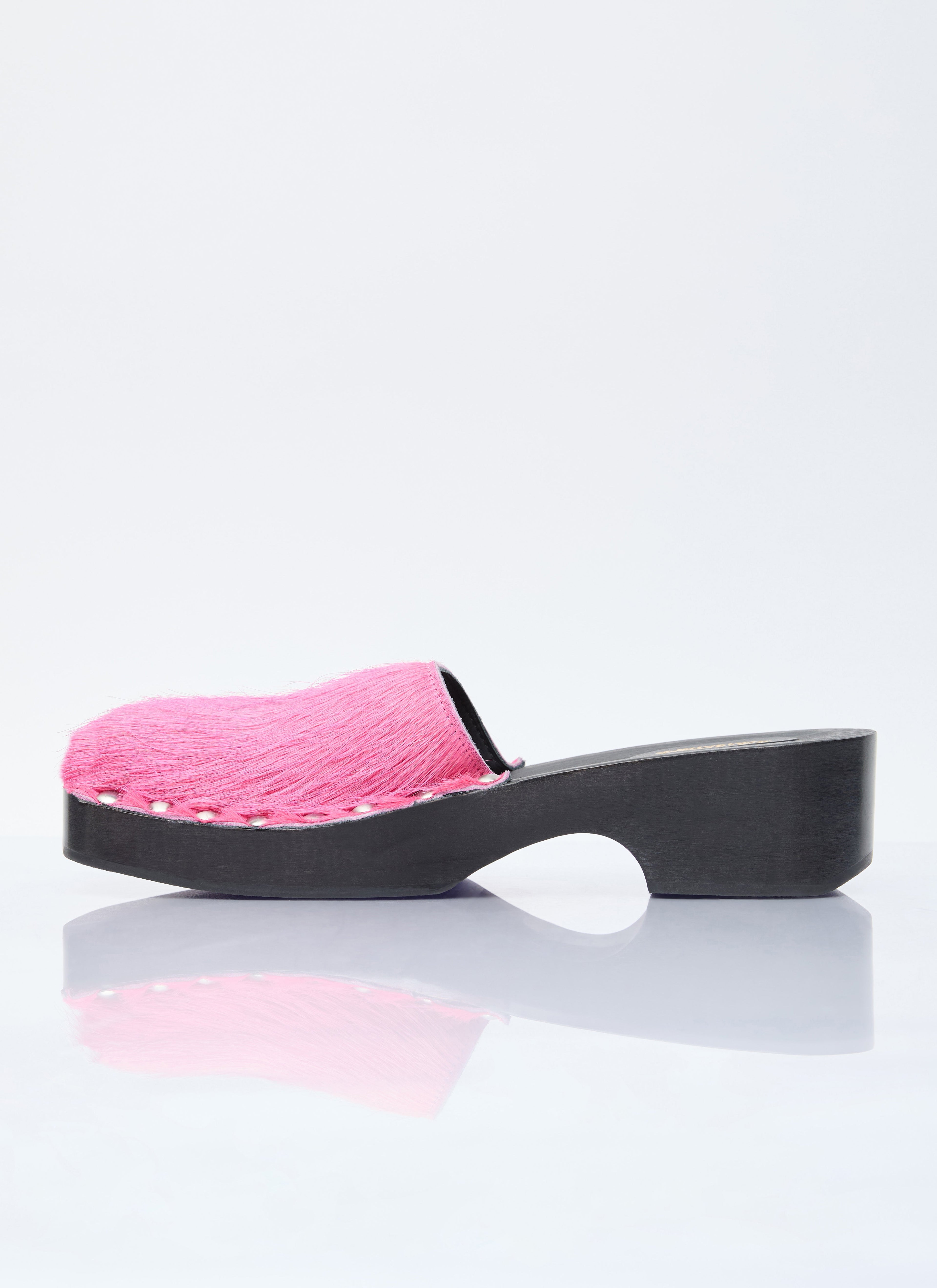 Acne Studios Women Hairy Wood Clogs by Luosophy
