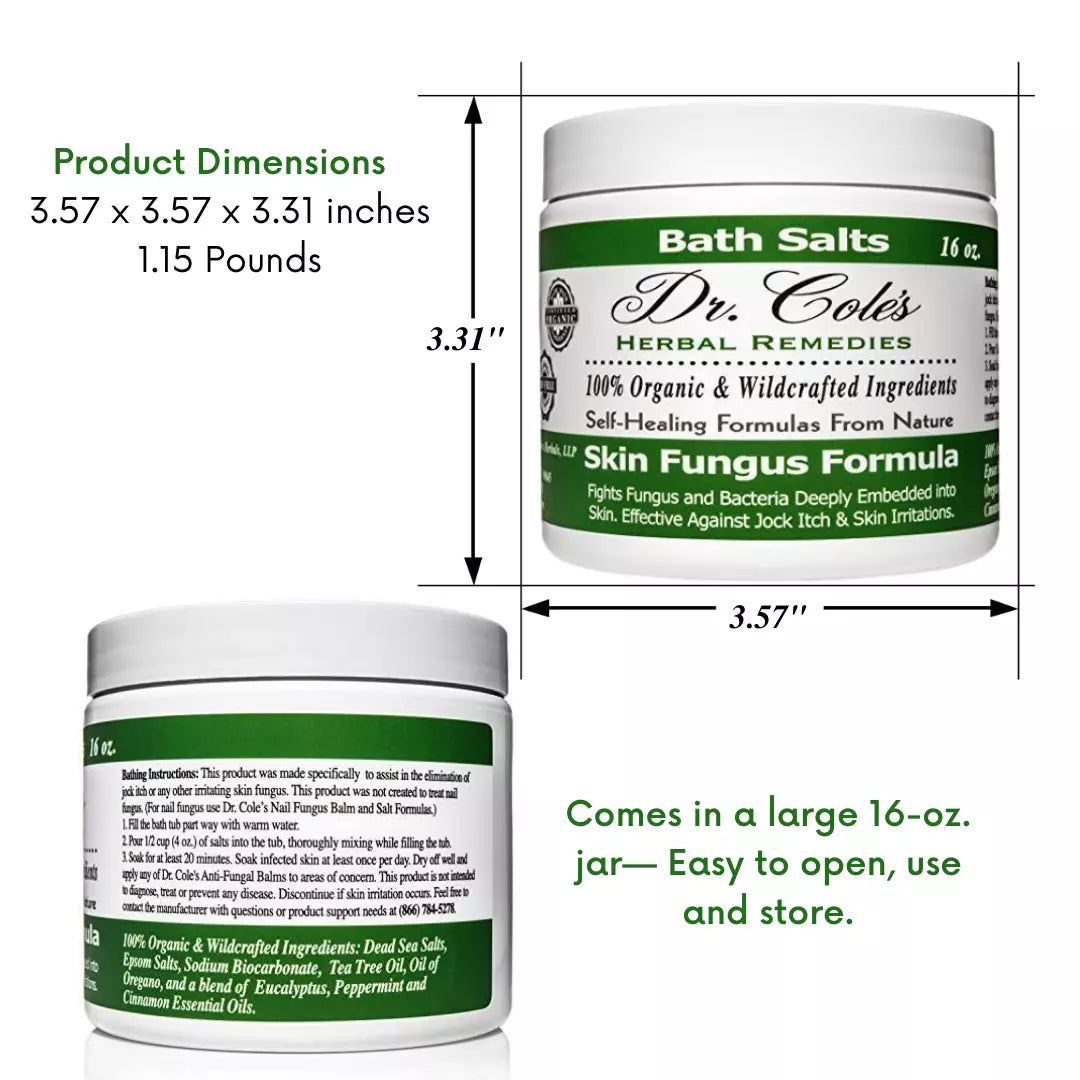 11 - Dr. Cole’s Organic Anti-fungal Skin Soaking Salts by COLEHERBALS LLC