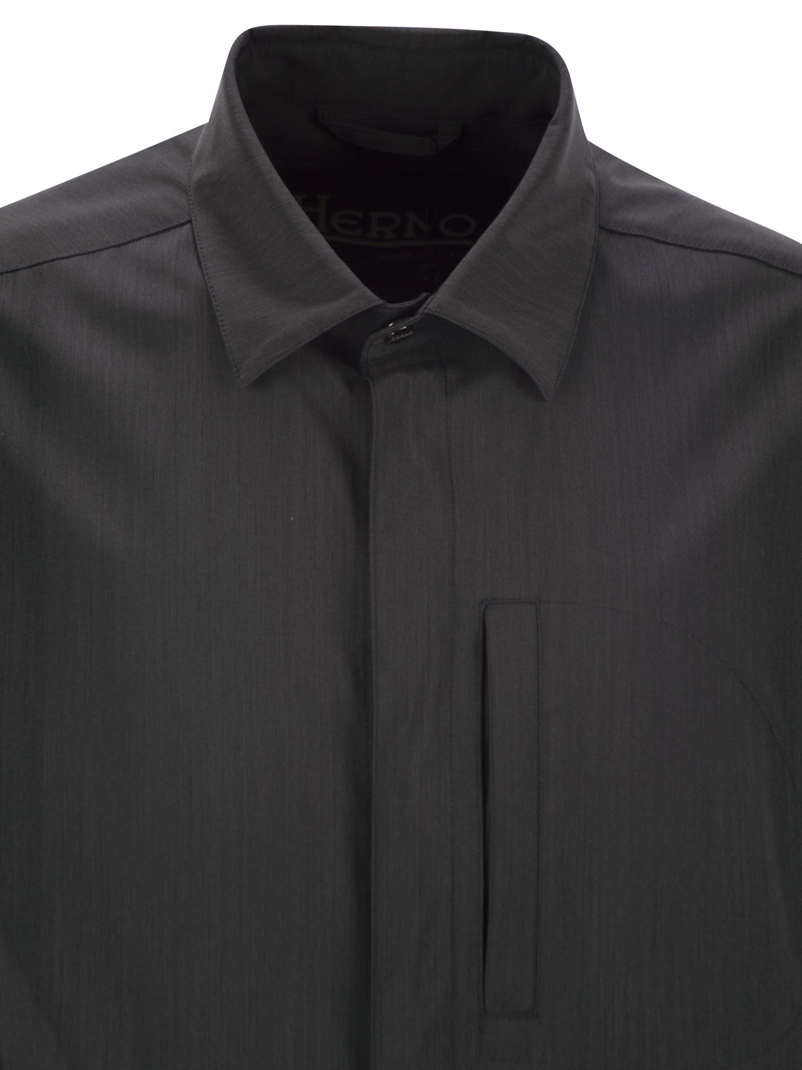 Herno Men Shirt-Cut Jacket In Tech Wool by Luosophy