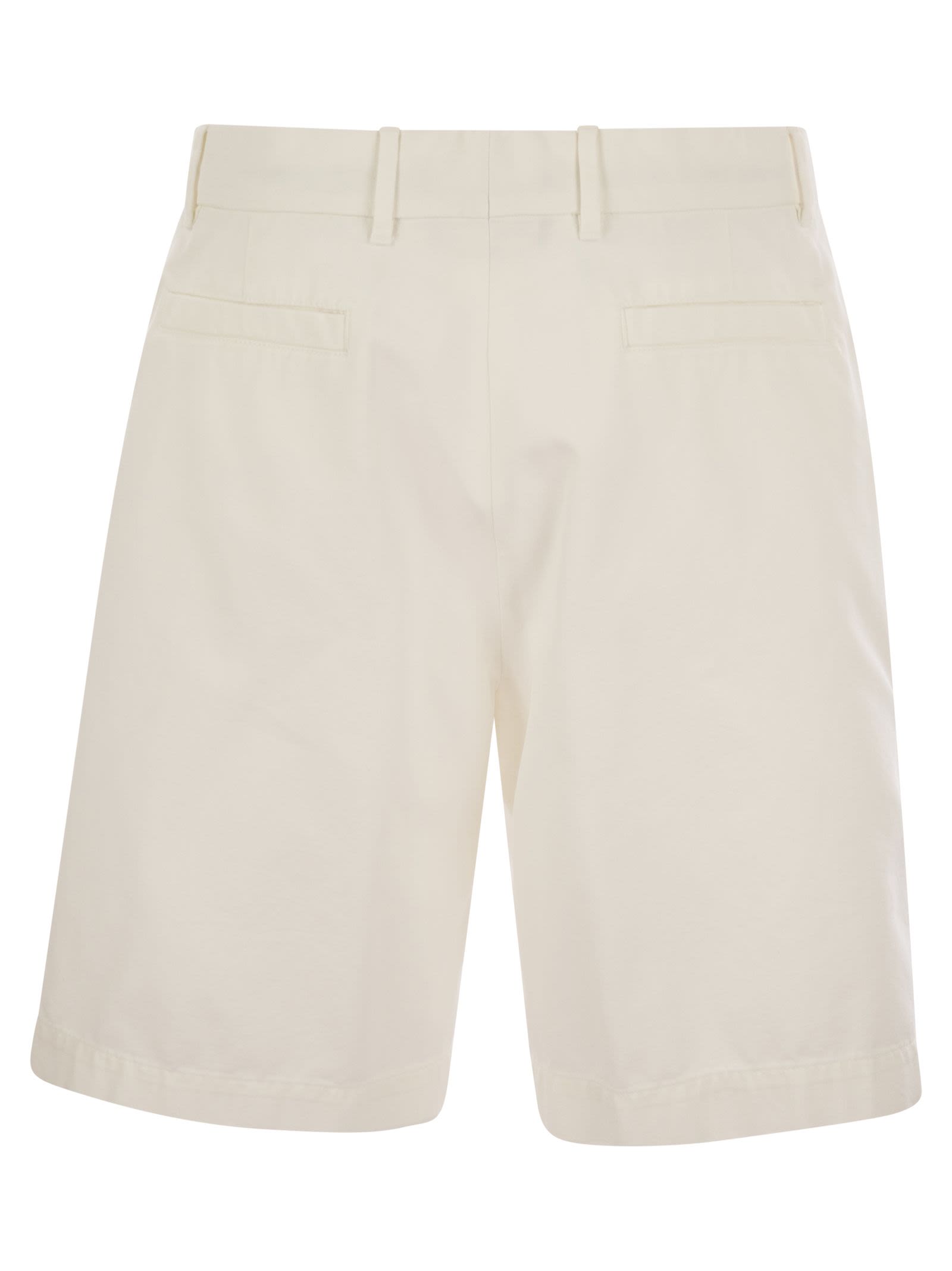 Brunello Cucinelli Men Cotton Gabardine Bermuda Shorts by Luosophy