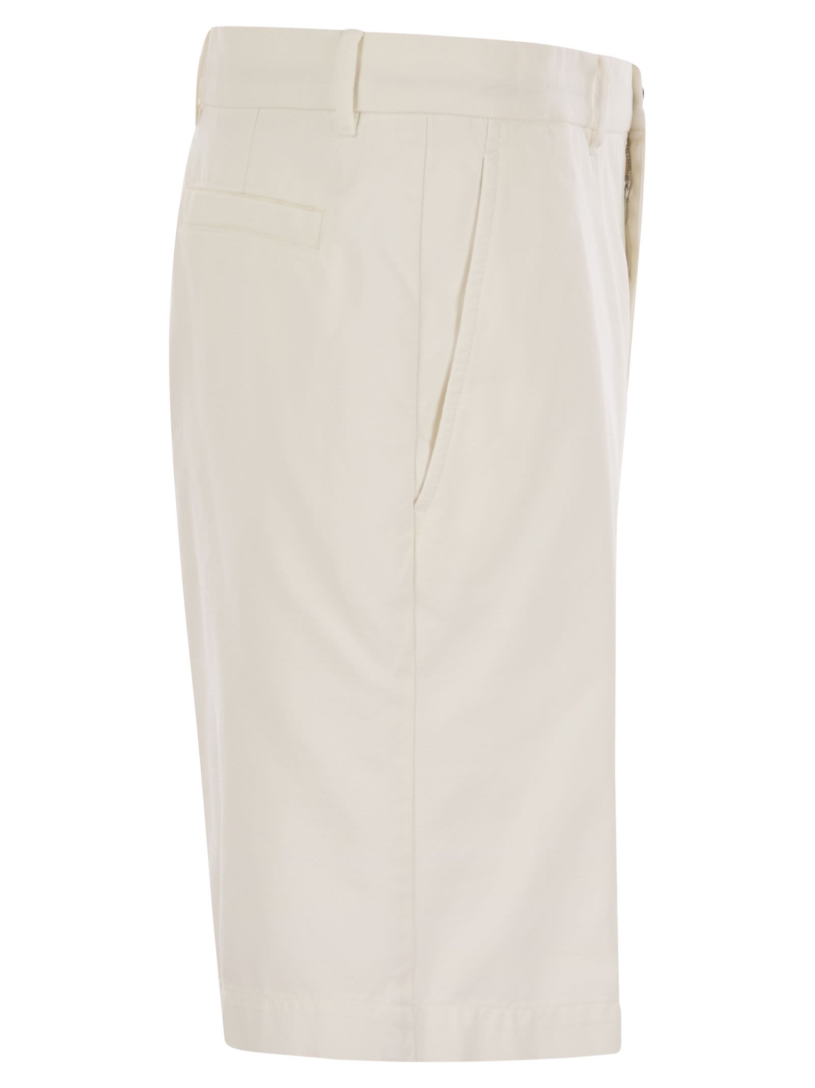 Brunello Cucinelli Men Cotton Gabardine Bermuda Shorts by Luosophy