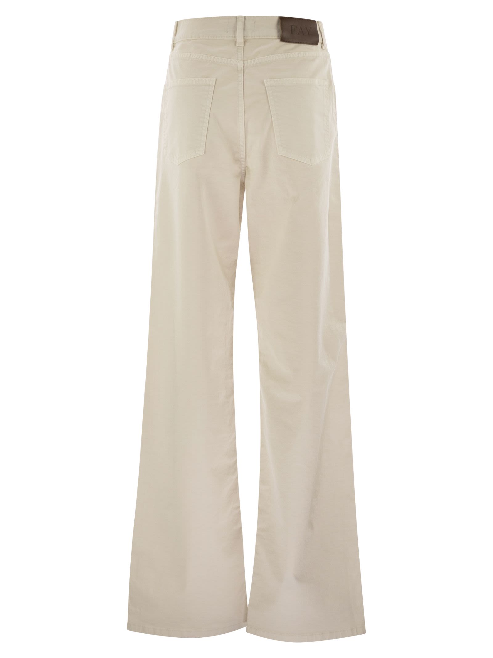 Fay Women 5-Pocket Trousers In Stretch Cotton Drill by Luosophy