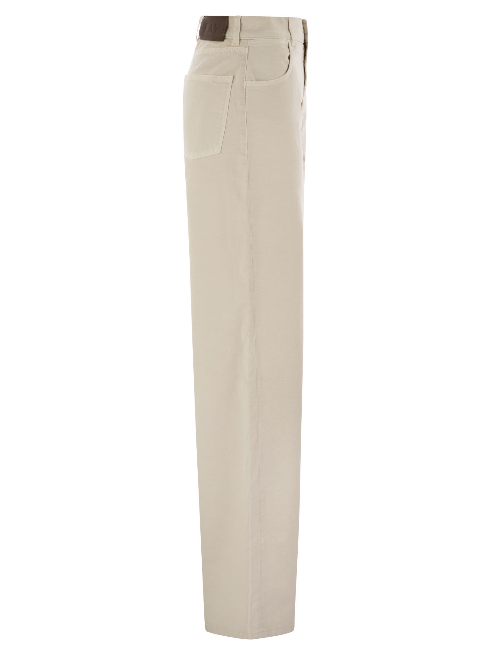 Fay Women 5-Pocket Trousers In Stretch Cotton Drill by Luosophy