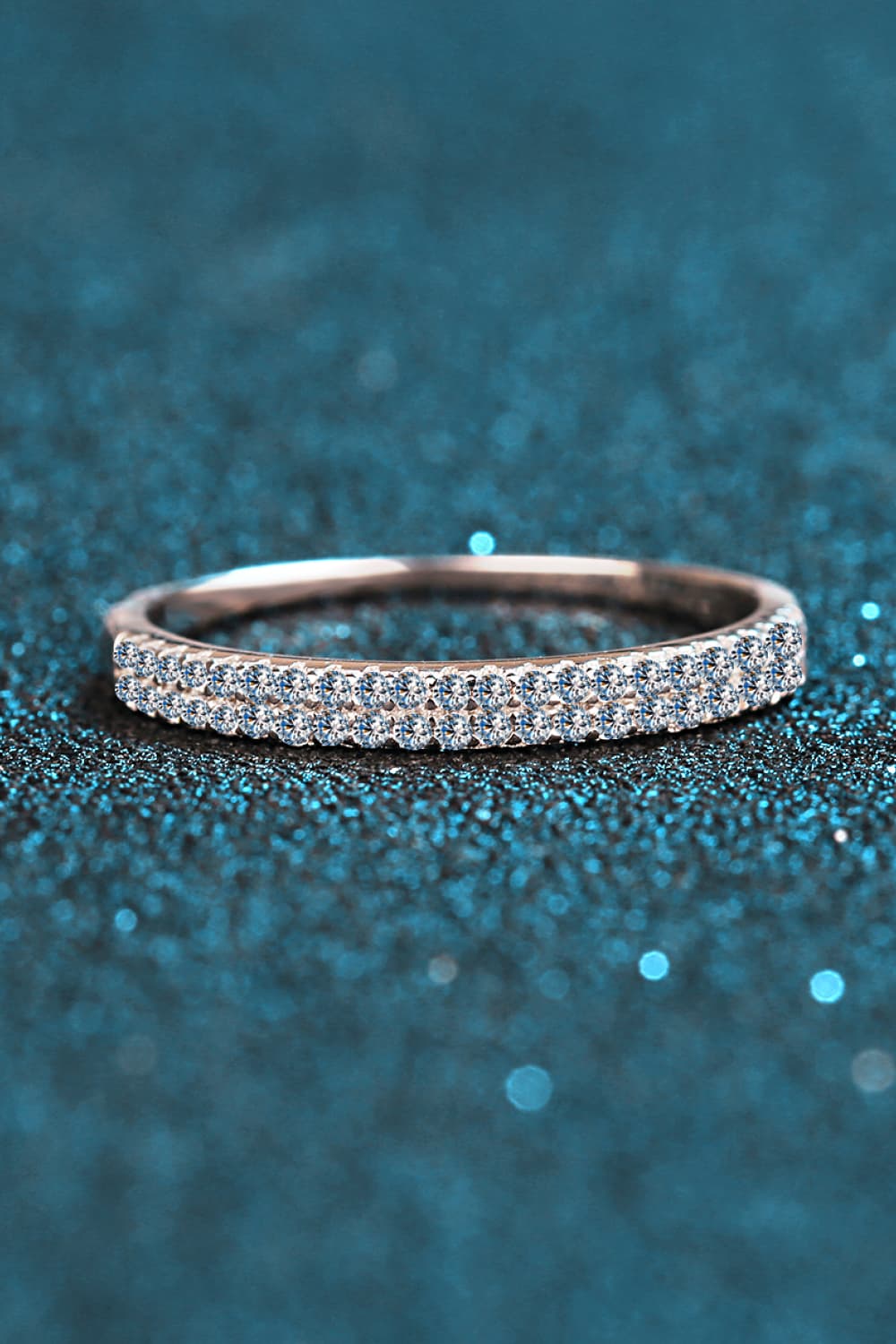 Sparkala™ Half-Eternity Ring (Rhodium Over Pure Sterling Silver) by Sparkala