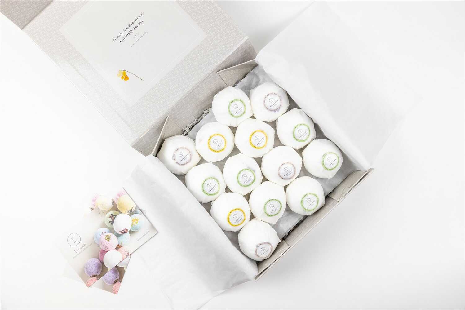 Bulk - 100 Natural Vegan Mix scents Bath Bombs - White by Lizush