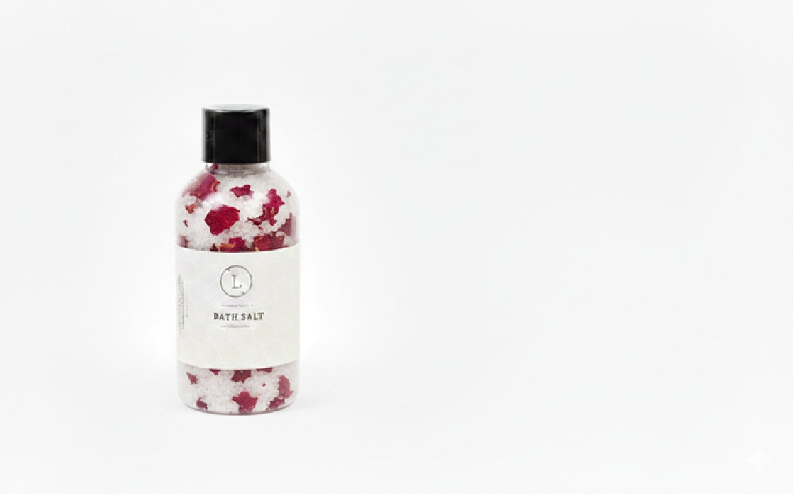 Luxurious Natural Bath Salts Discovery Set - 4 Botanical Glass Bottles by Lizush