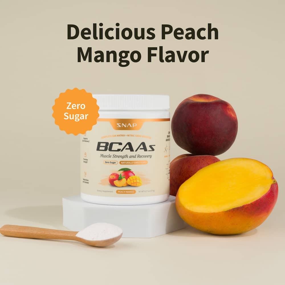 BCAA Powder (Peach Mango Flavor) by Snap Supplements