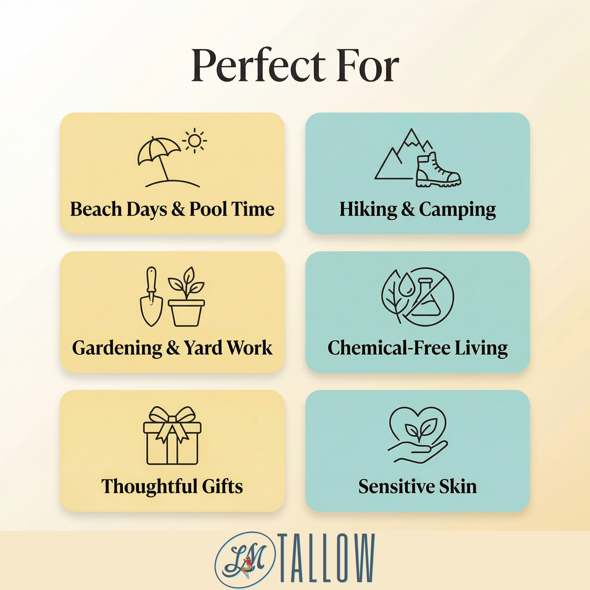 Tallow Sun Care Duo - Natural Before & After Sun Cream Gift Set with Zinc Oxide by Lady May Tallow