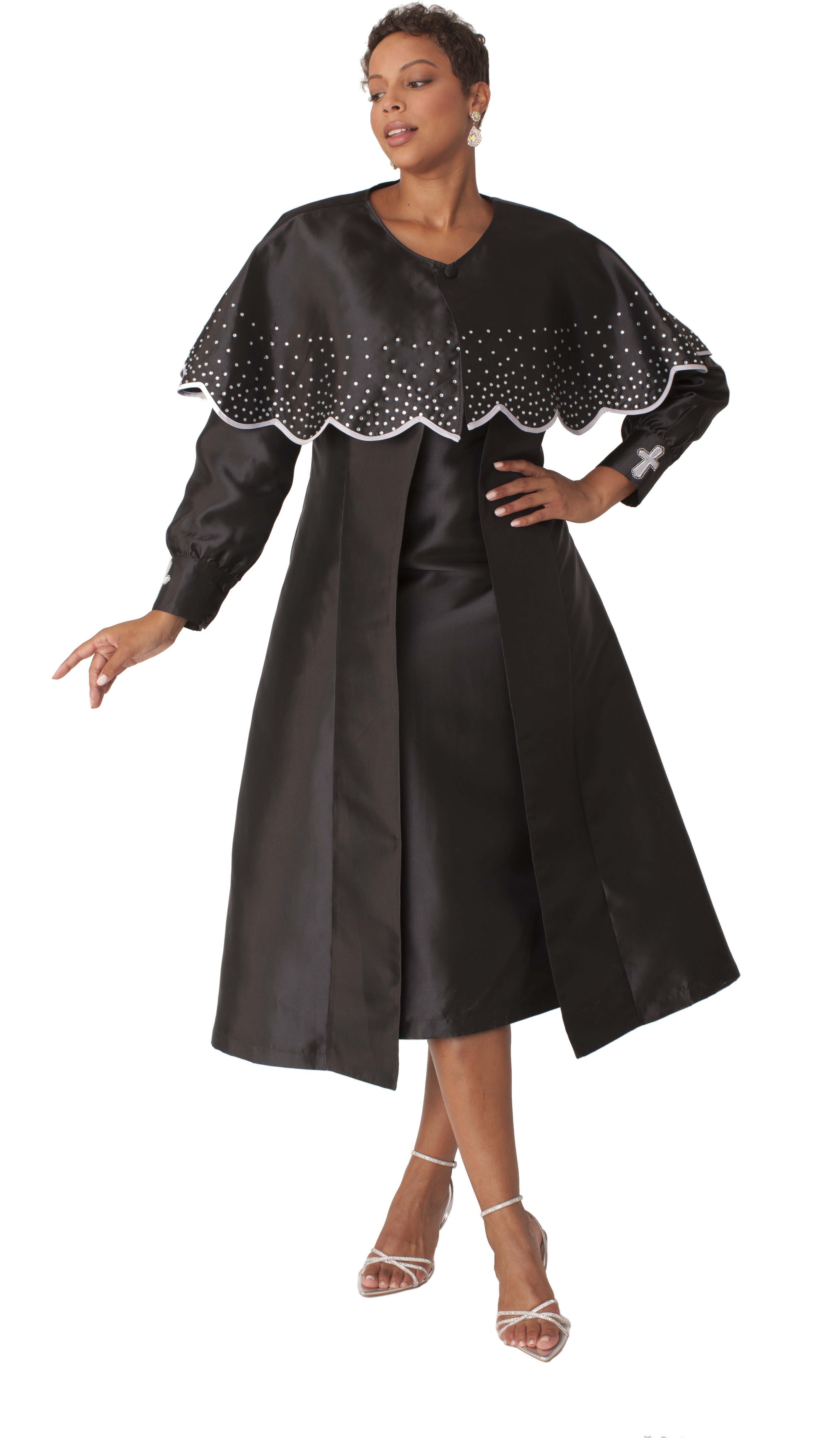 3-Piece Church Robe with Detachable Cape – 4866 by Tally Taylor