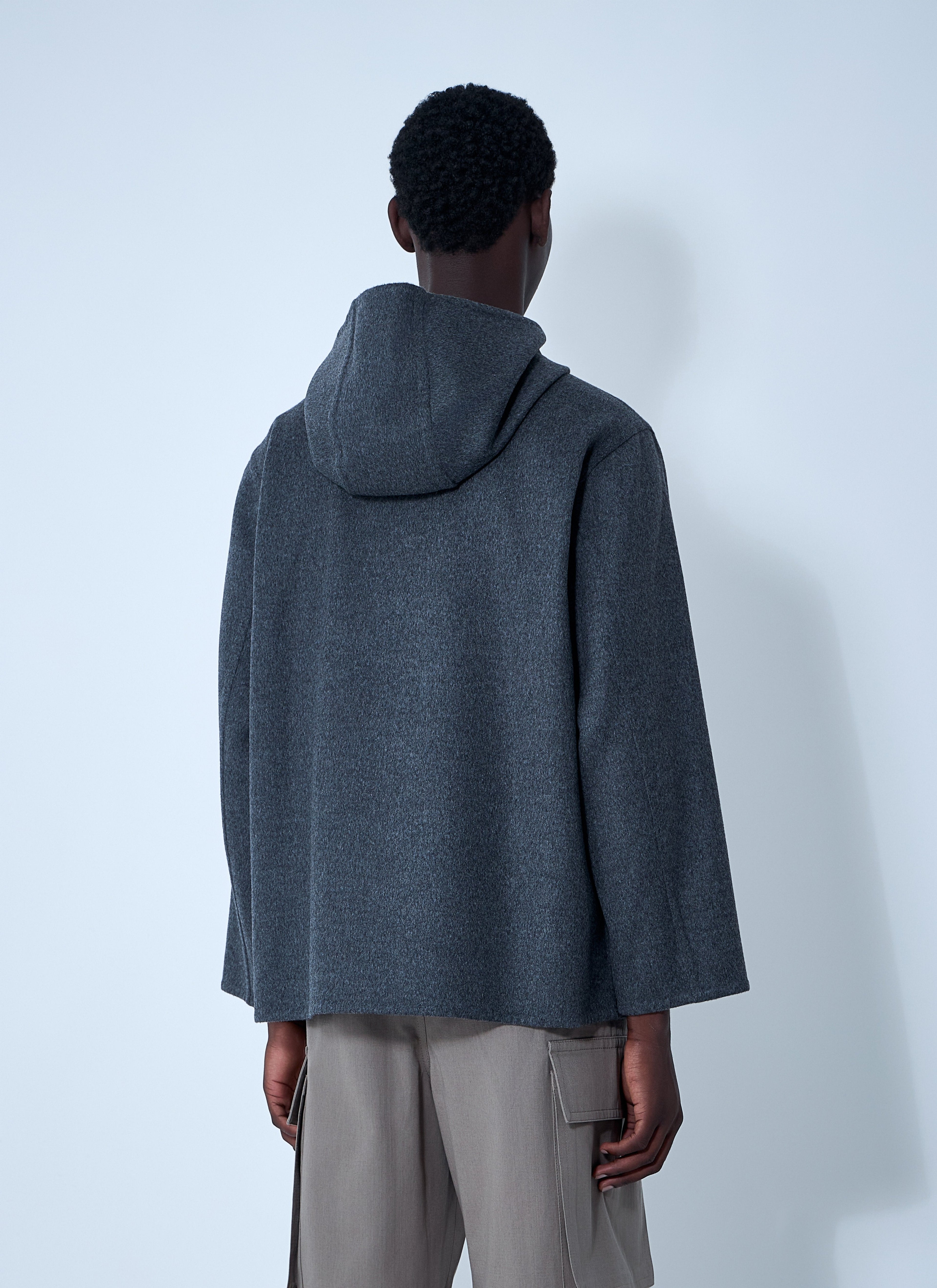 Bottega Veneta Men Double Face Wool Hooded Jacket by Luosophy