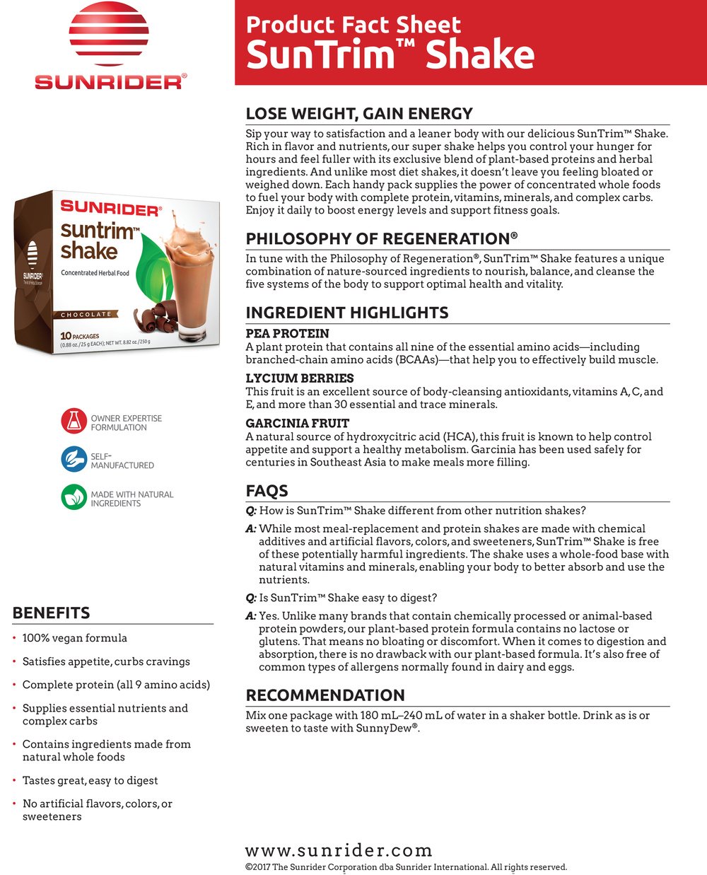 NOW AVAILABLE SunTrim Shake - Unique Protein Shake by Sunrider by Herb&
