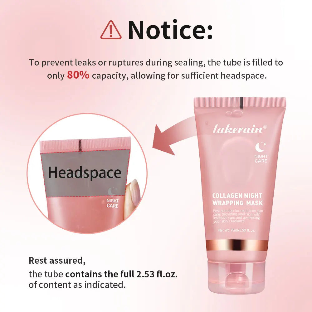 Collagen Overnight Wrapping Peel off Facial Mask Korean Collagen Night Wrapping Mask Deeply Hydrates Night Care Mask Cream 75Ml by Korean Skin Care