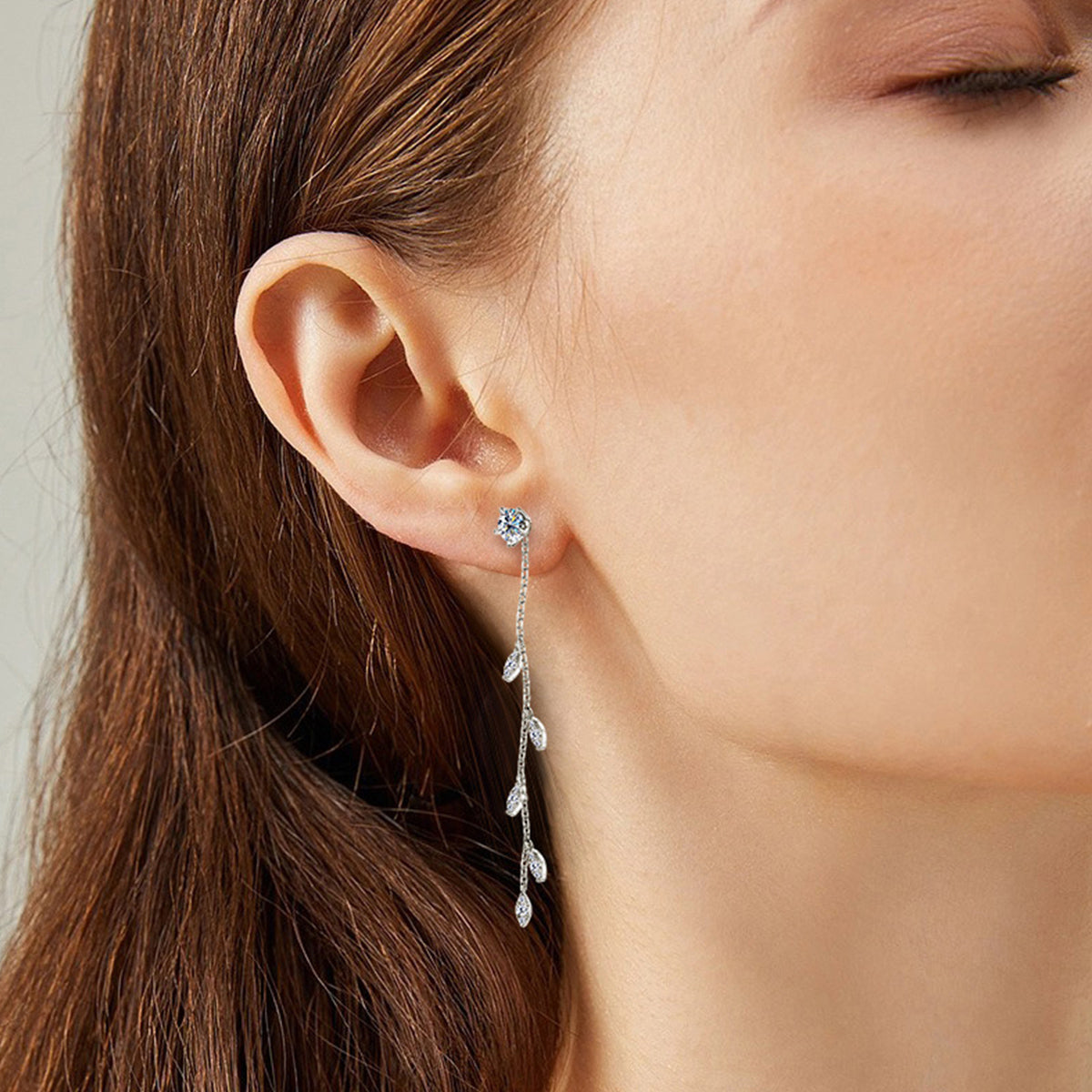 1.38 Carat Sparkala™ Pure Sterling Silver Leaf Earrings by Sparkala