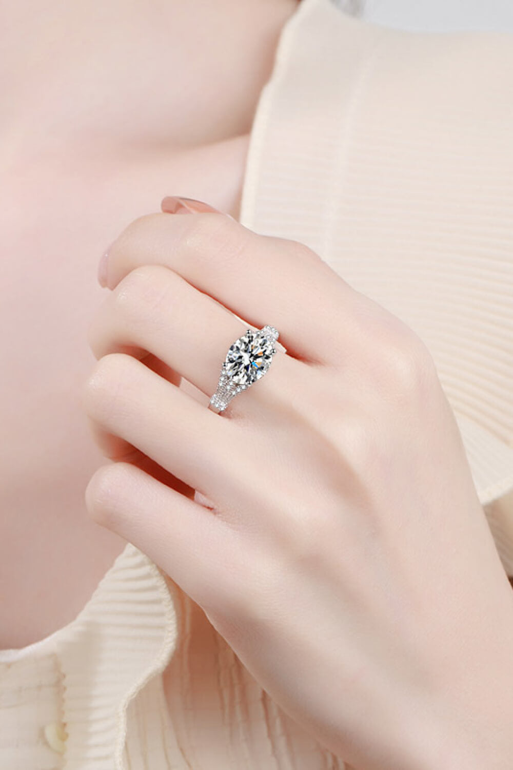 Beautiful Day 3 Carat Brilliant Round Cut Sparkala™ Ring by Sparkala