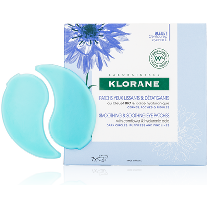 Klorane Smoothing & Relaxing Eye Patches W/ Soothing Cornflower Chamomile 7 Sets - 16 Oz by Pasteur Pharmacy