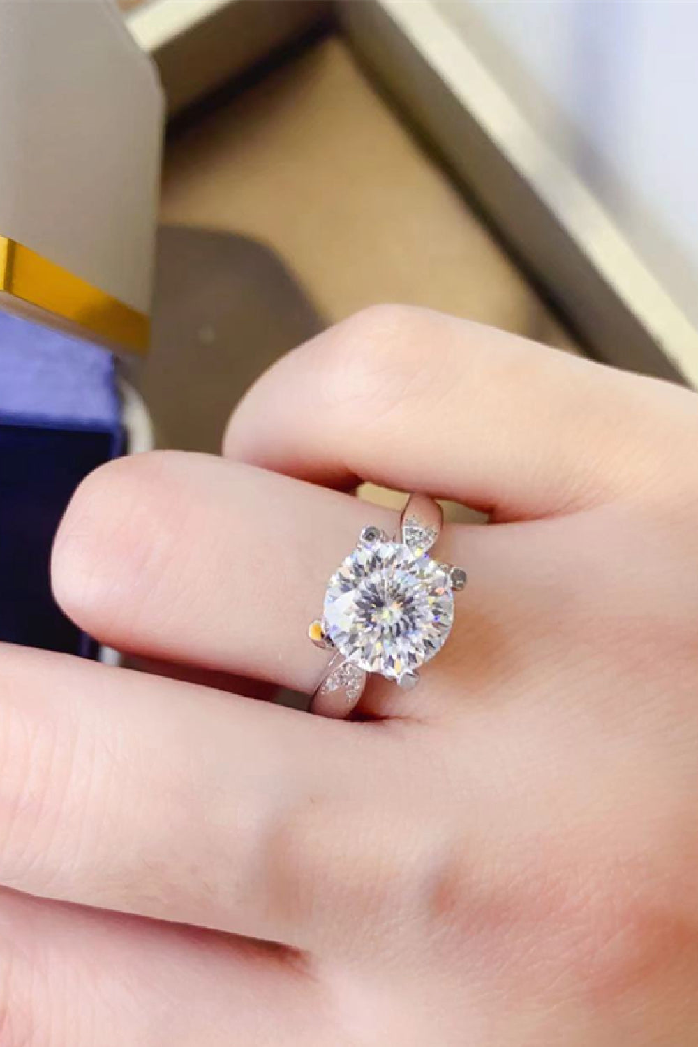 2 Carat Brilliant Round Cut Sparkala™ Platinum Over Pure Sterling Silver Ring by Sparkala