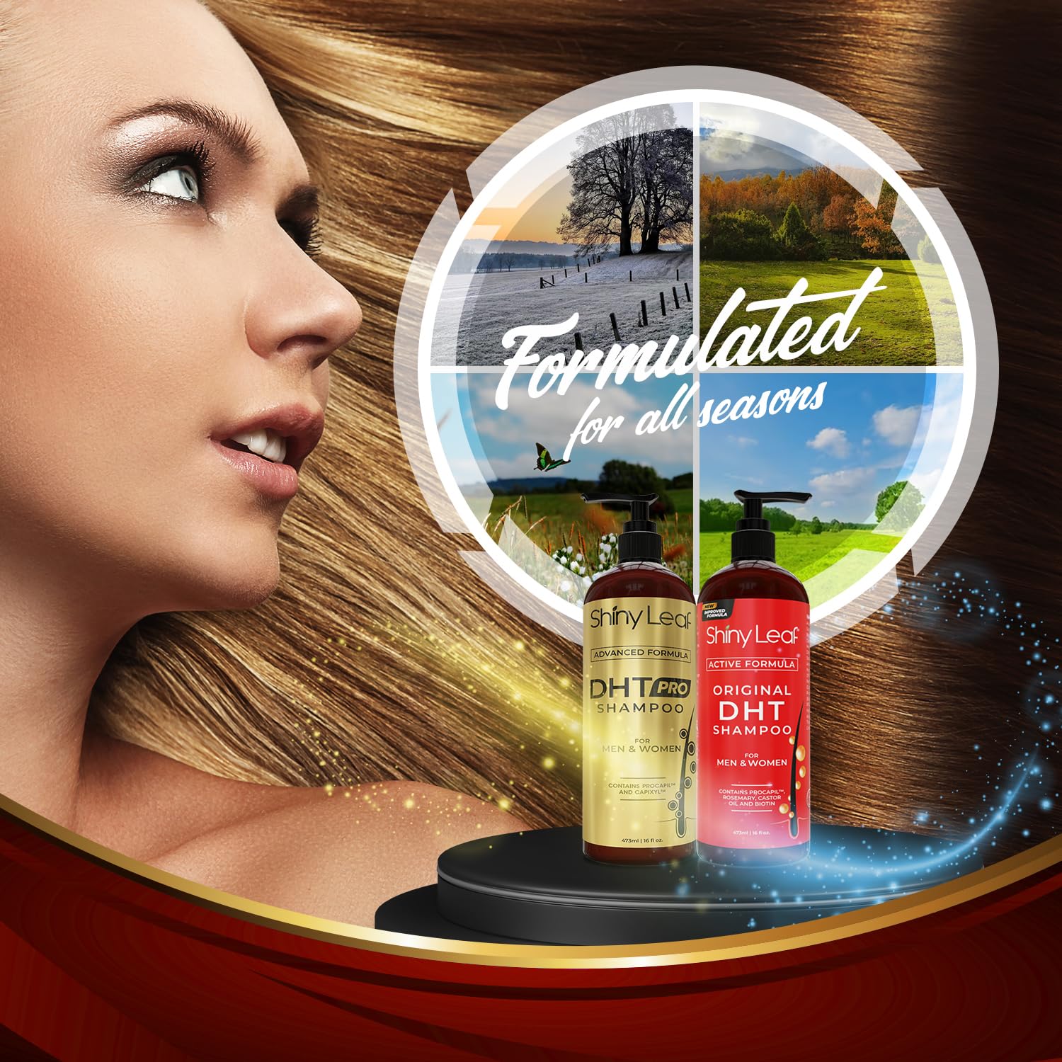 DHT Pro Shampoo and DHT Original Shampoo Bundle by Shiny Leaf
