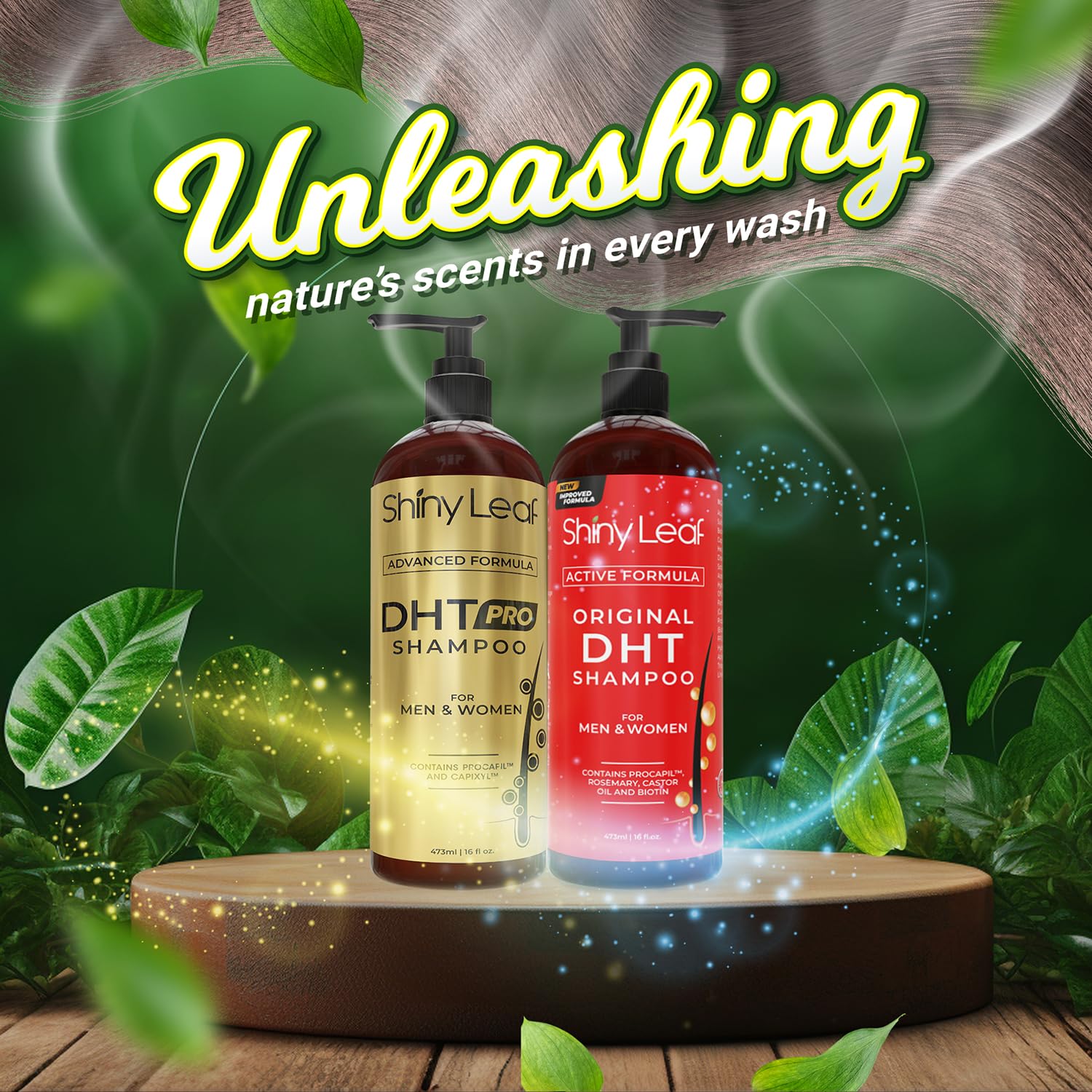 DHT Pro Shampoo and DHT Original Shampoo Bundle by Shiny Leaf