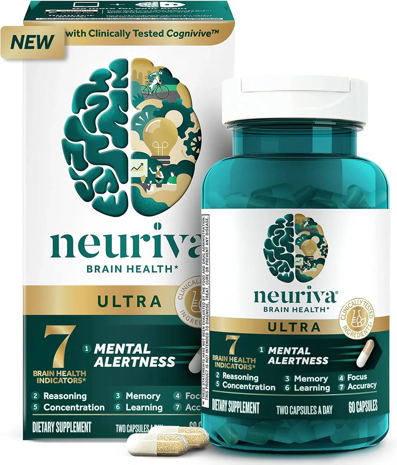 NEURIVA Ultra Nootropic Brain Supplement 60 Capsules - Clearance Sale by BalanceX