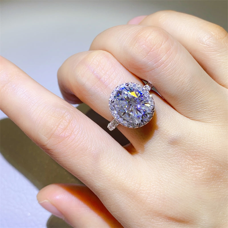5 Carat Oval-Cut Sparkala™ Pure Sterling Silver Ring by Sparkala