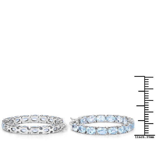 5.70 Carat Genuine Blue Topaz .925 Sterling Silver Earrings by Bids.com