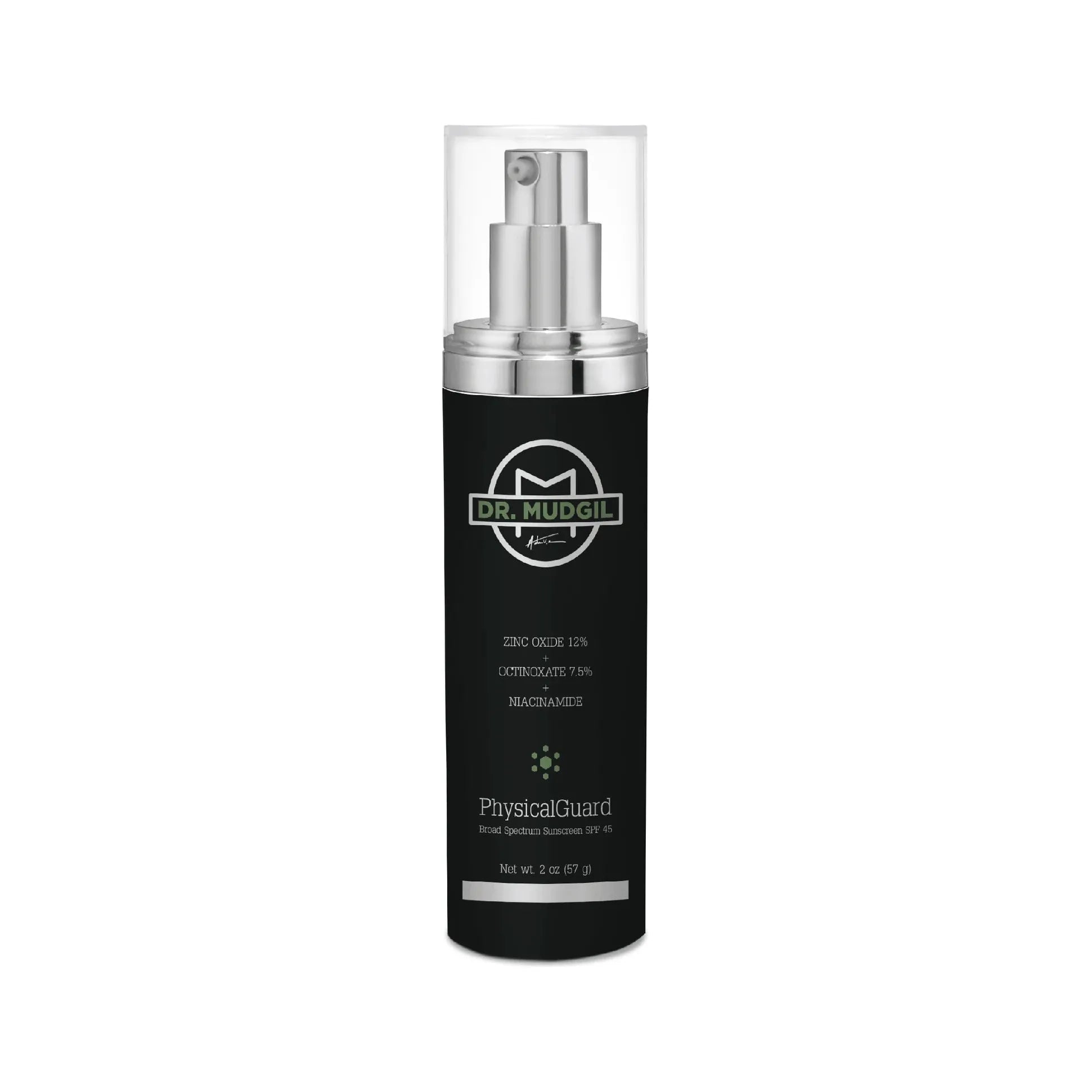 Wholly Kaw Dr. Mudgil PhysicalGuard with Zinc Oxide 12.0% Octinoxate 7.5% Medical Grade Dermatologist Approved SPF 45 SunScreen 57g by Pasteur Pharmacy