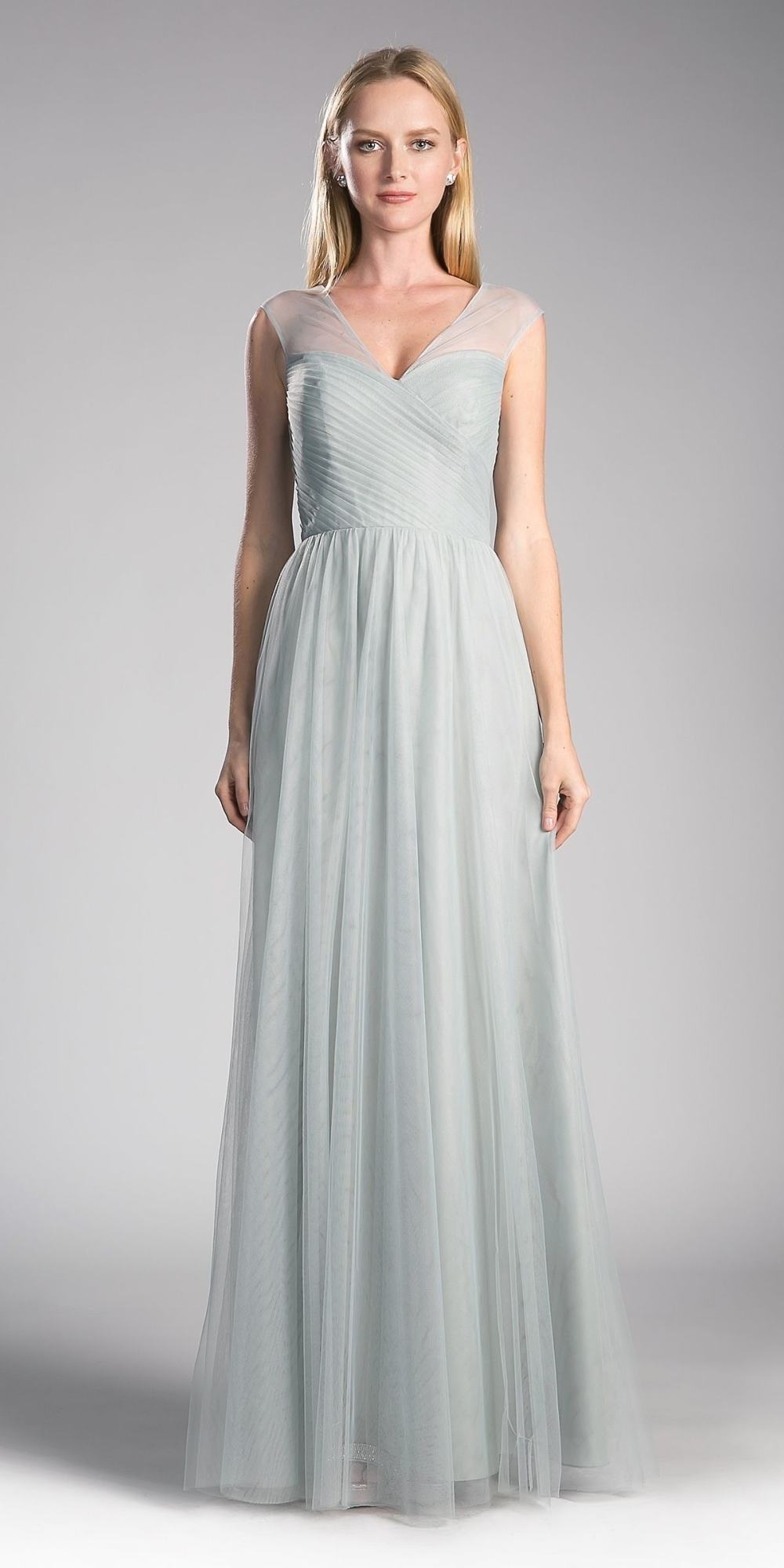 Ladivine ET320 Illusion V-Neck and Back Long Formal Dress Sleeveless by DiscountDressShop