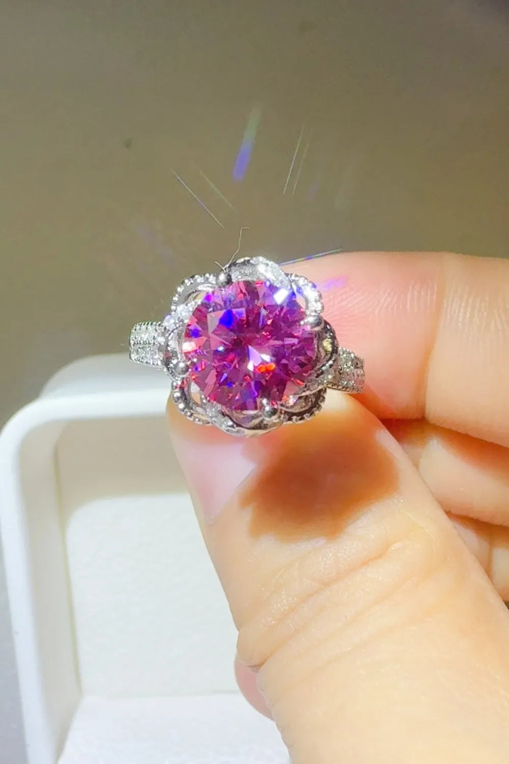 2 Carat Sparkala™ 925 Sterling Silver Flower Shaper Ring by Sparkala
