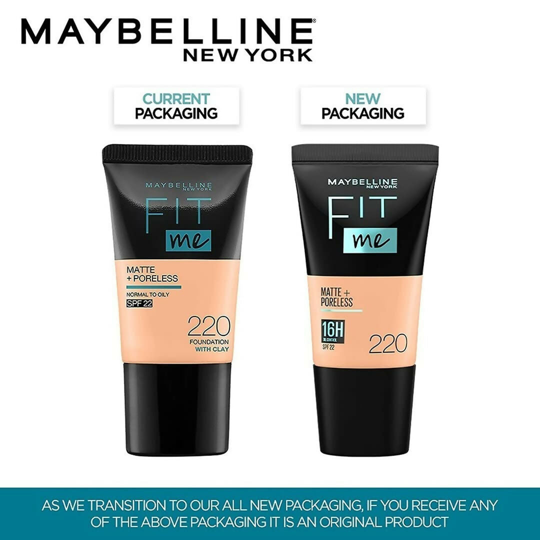 Maybelline New York Fit Me Matte + Poreless Liquid Foundation Normal to Oily Skin - 220 Natural Beige by Dista