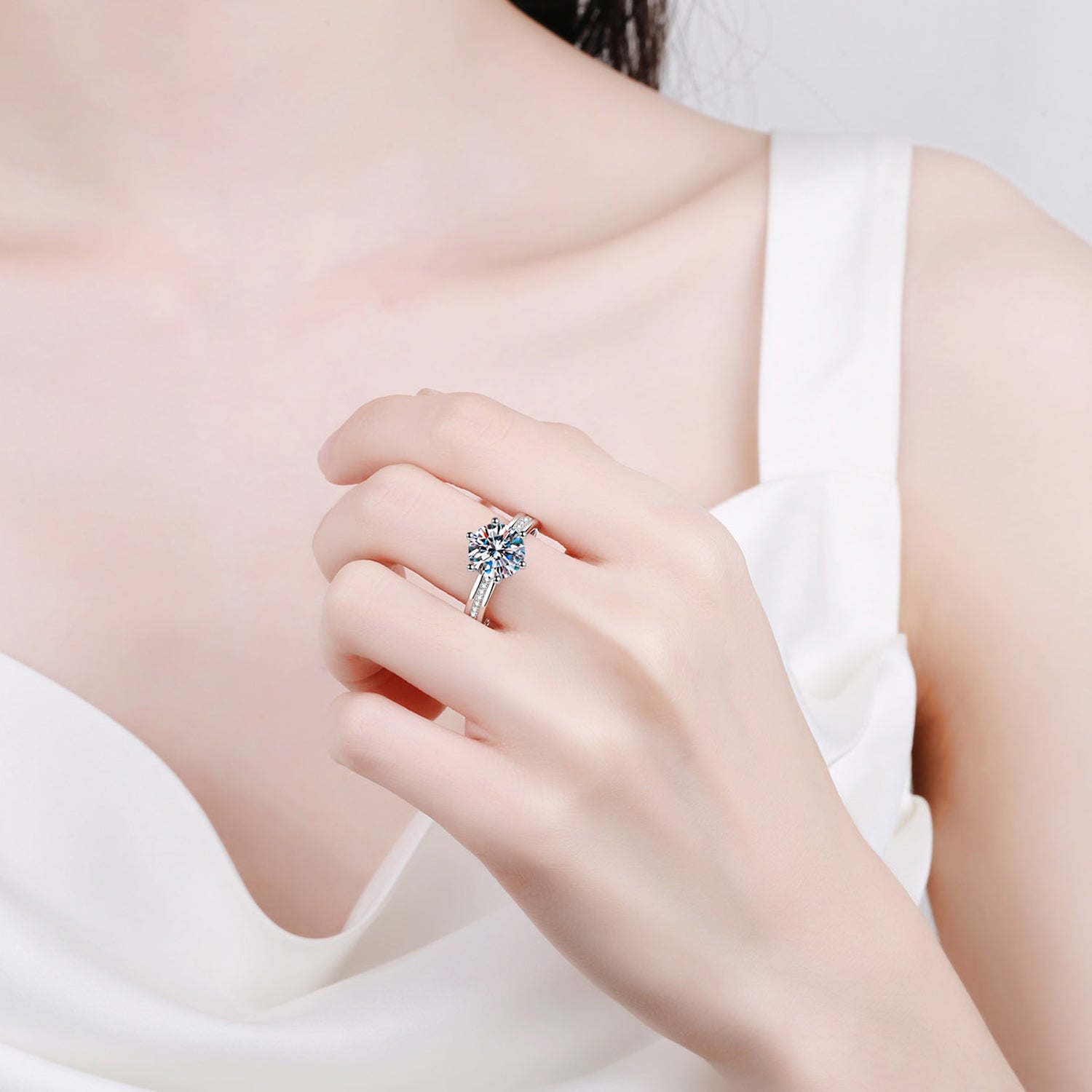 3 Carat Brilliant Round Cut Sparkala™ Pure Sterling Silver Ring by Sparkala