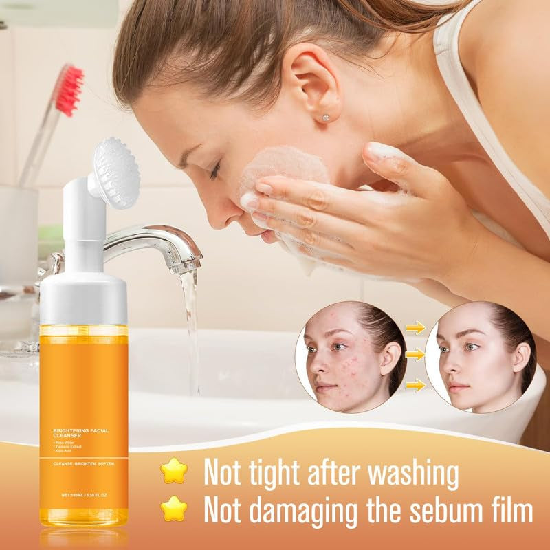 1Pcs Turmeric Facial Cleanser,Urmeric Facial Cleanser,Turmeric Foaming Cleanser,Deep Cleansing of Facial Skin, Turmeric Foaming Cleanser for All Skin by Korean Skin Care
