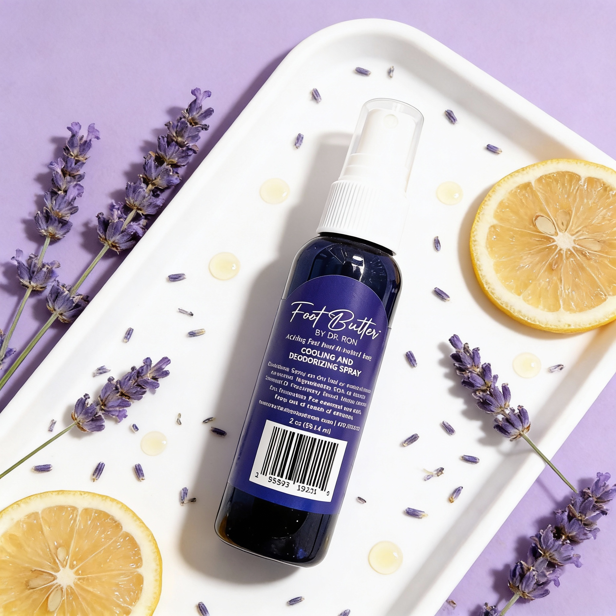 Foot Care Bundle – Lavender Jasmine Foot Butter, Cracked Heel Balm, Cooling Spray & Pumice Scrubber by Foot Butter by Dr Ron