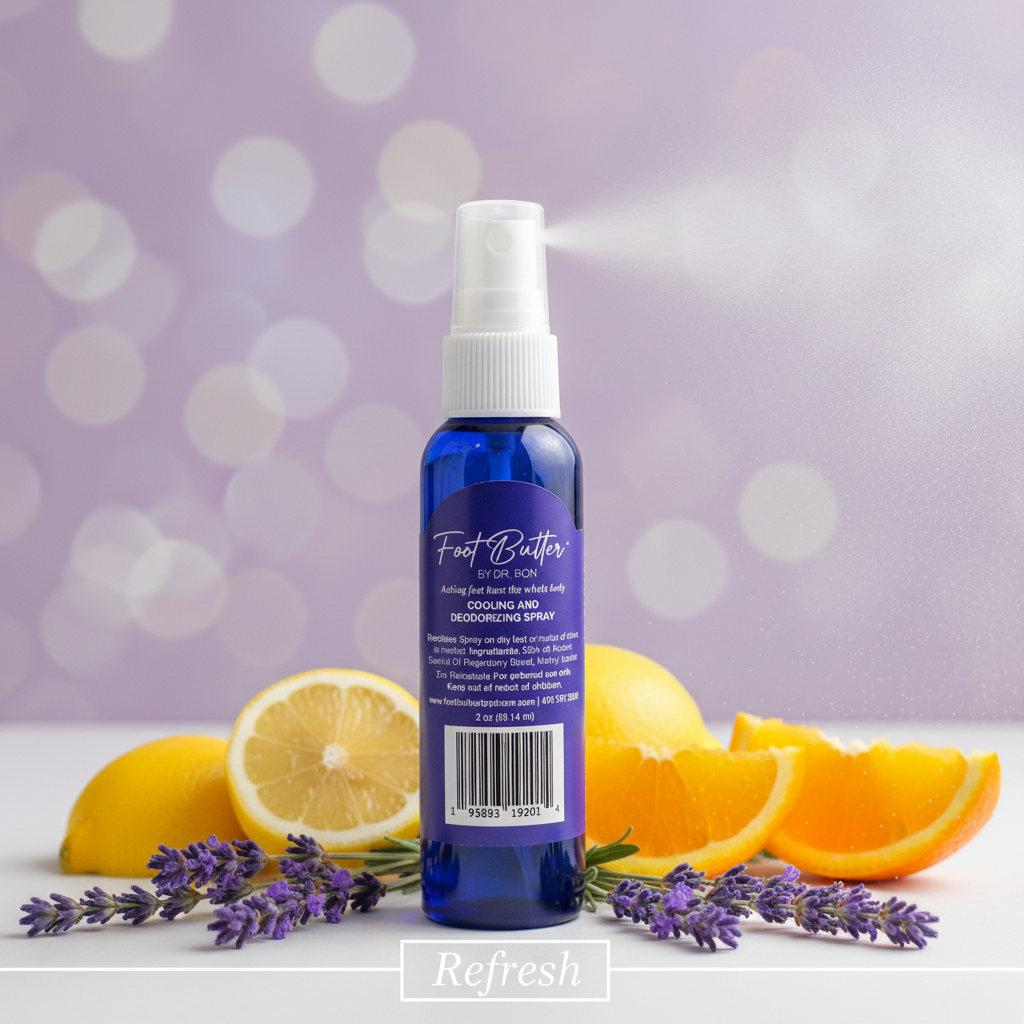 Lavender Cooling & Deodorizing Foot Spray – 2 oz Freshness & Odor Control by Foot Butter by Dr Ron