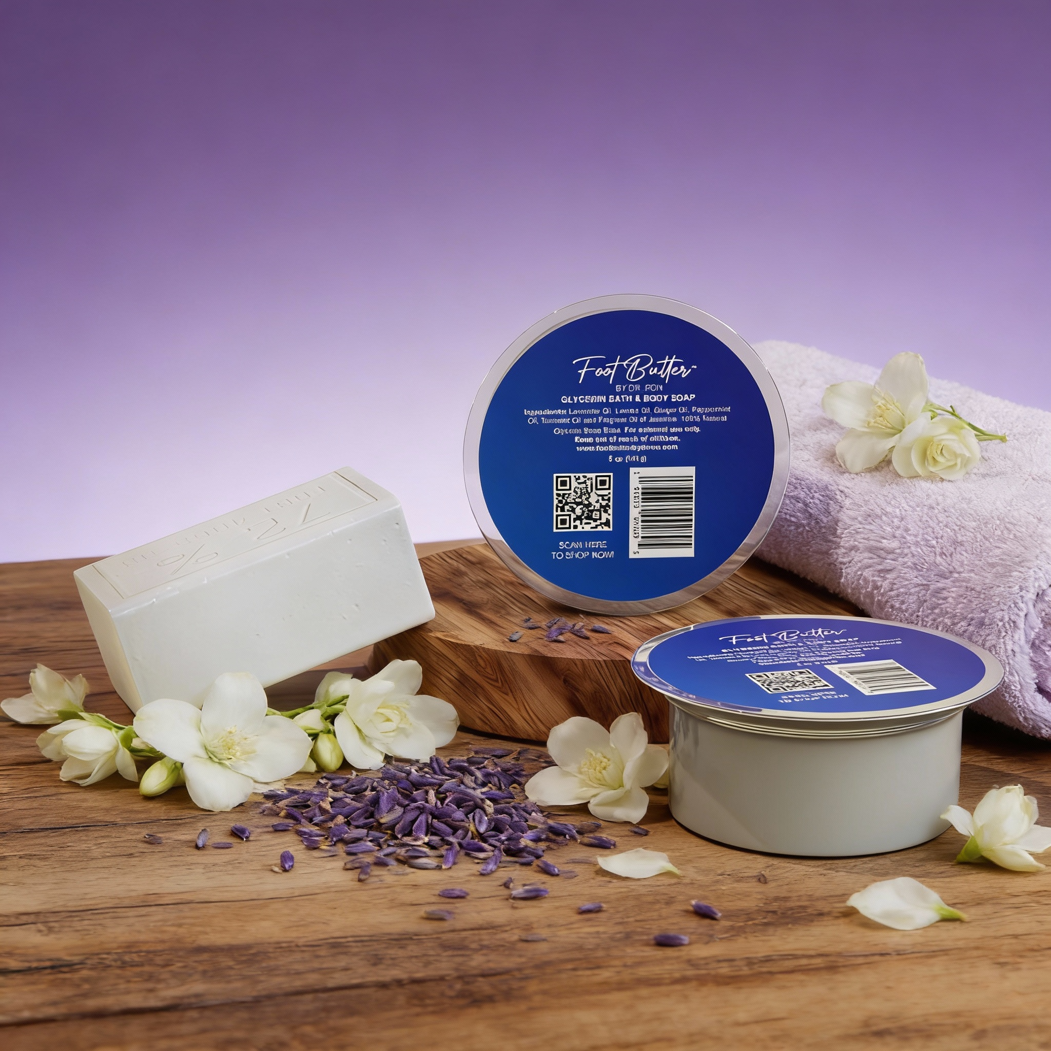 Lavender Glycerin Bath & Body Soap – Hydrating, Gentle, Moisturizing Cleanser by Foot Butter by Dr Ron