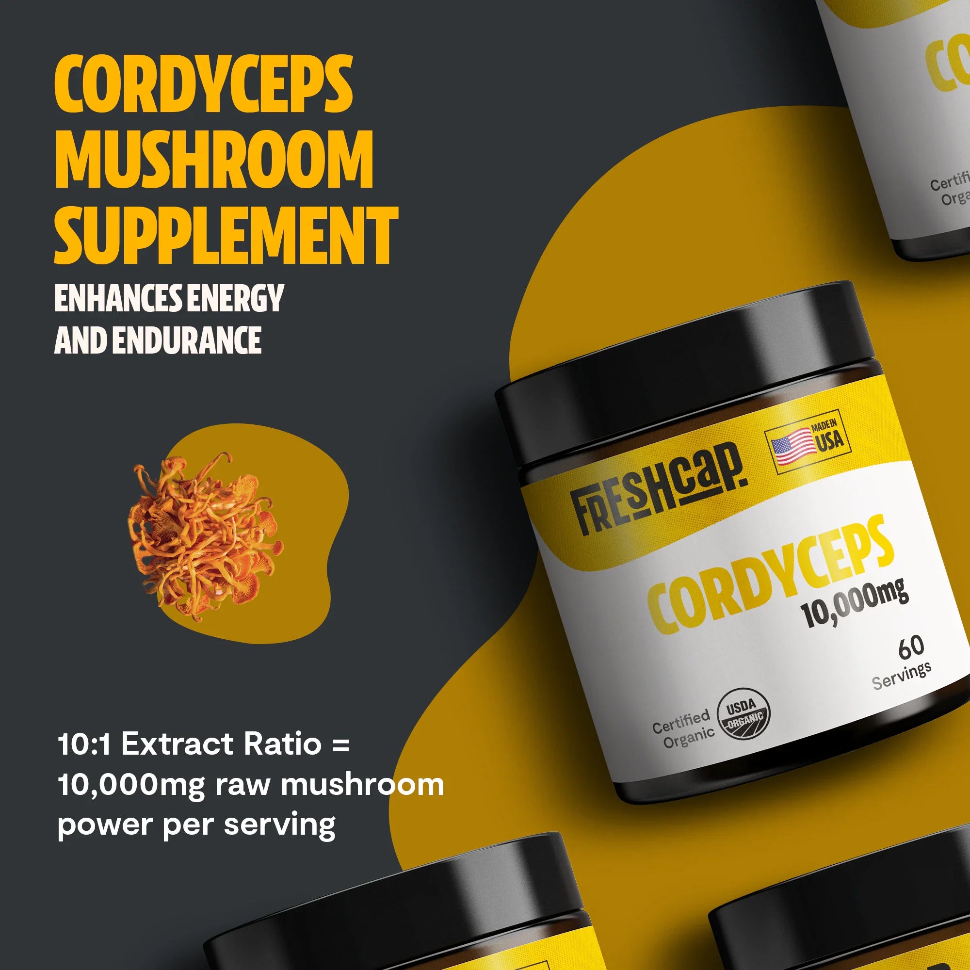 Cordyceps Mushroom Extract Powder by FreshCap Mushrooms