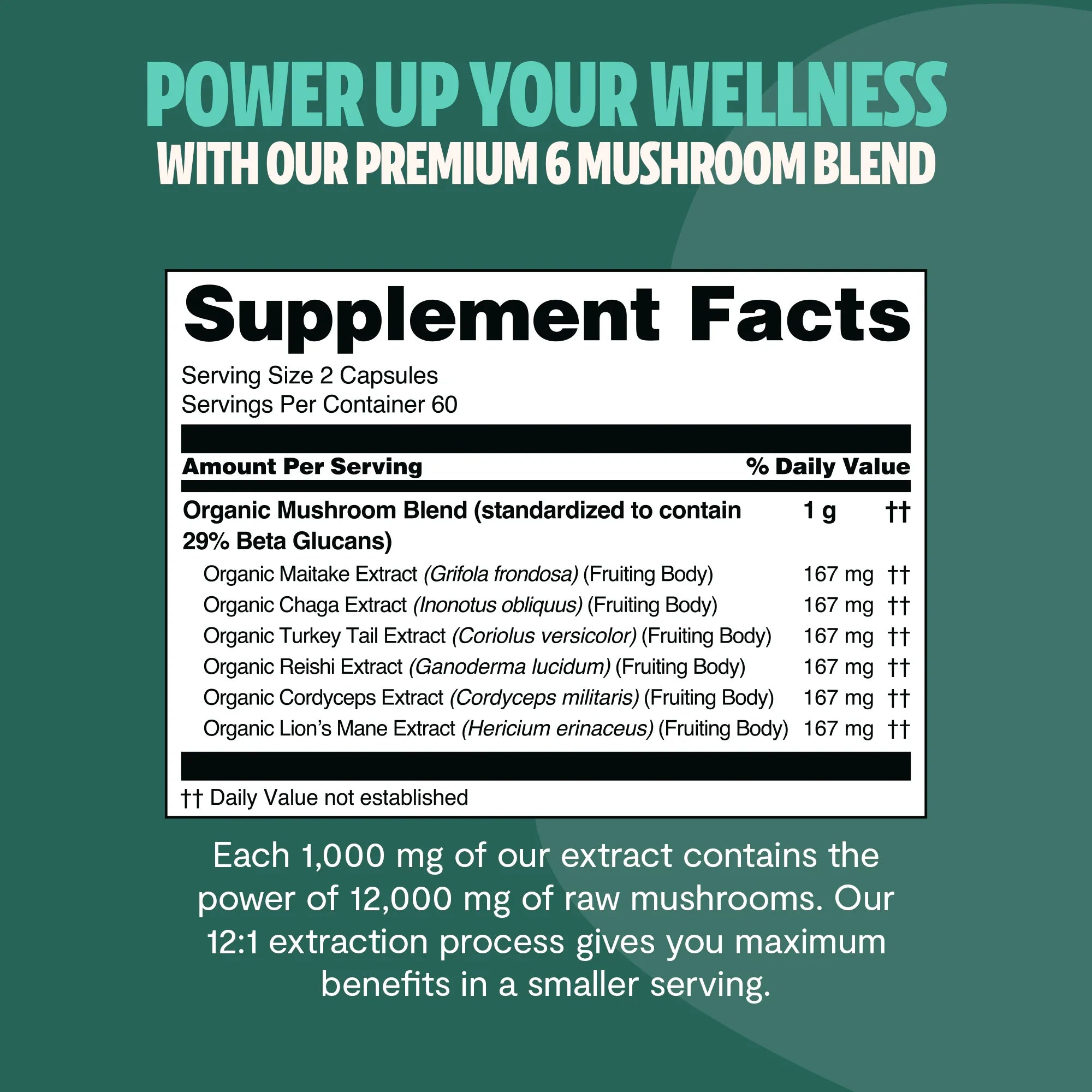 Organic Mushroom Complex Supplement Capsules by FreshCap Mushrooms