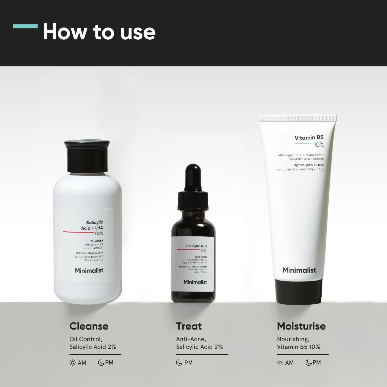 Minimalist Anti-Acne Kit, Skincare Routine Kit - Face Wash, Moisturizer, and Serum by Dista