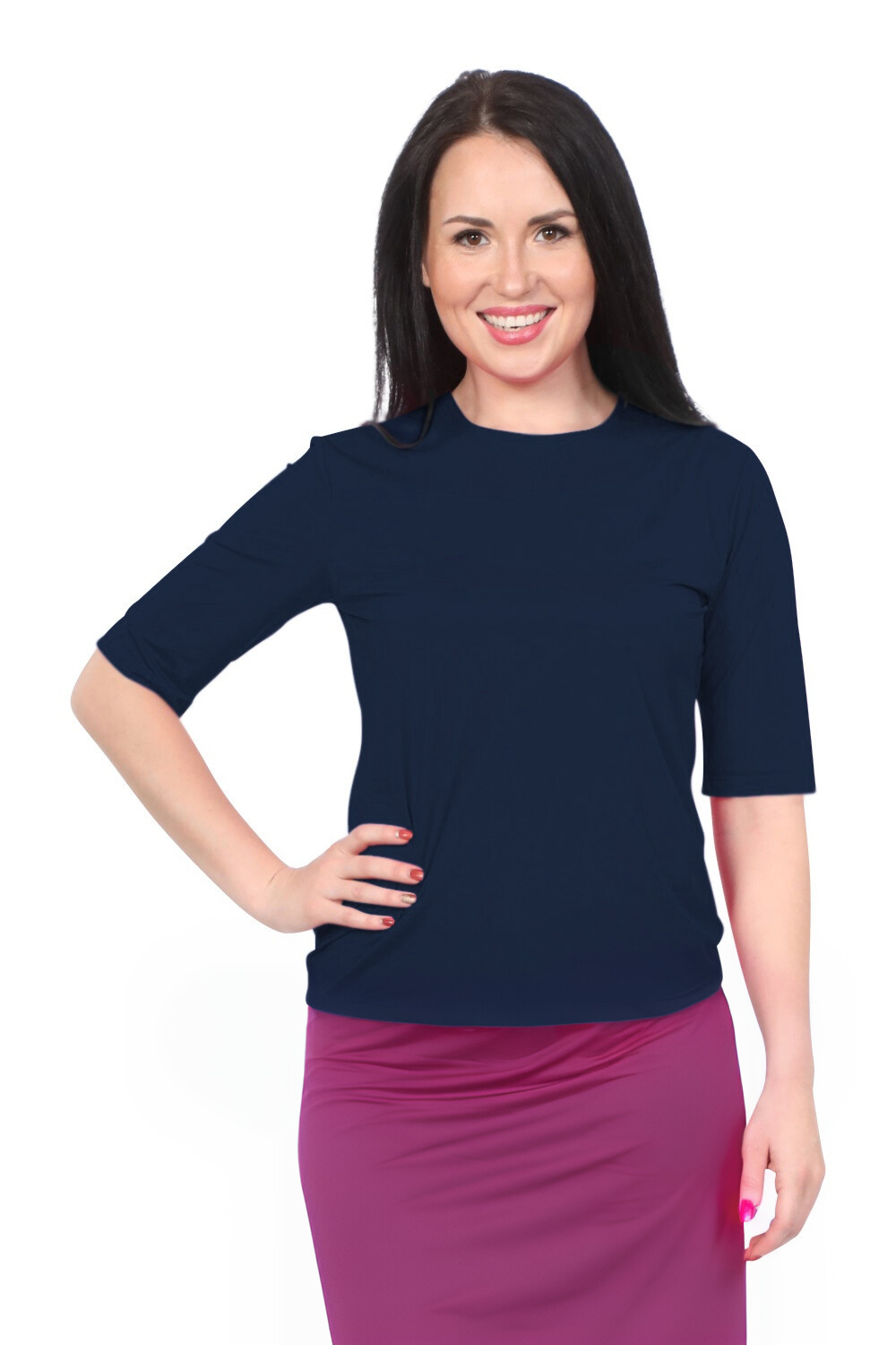 Modest Elbow Sleeve Swim & Running/Exercise Shirt - UV 50 Protection by Kosher Casual USA