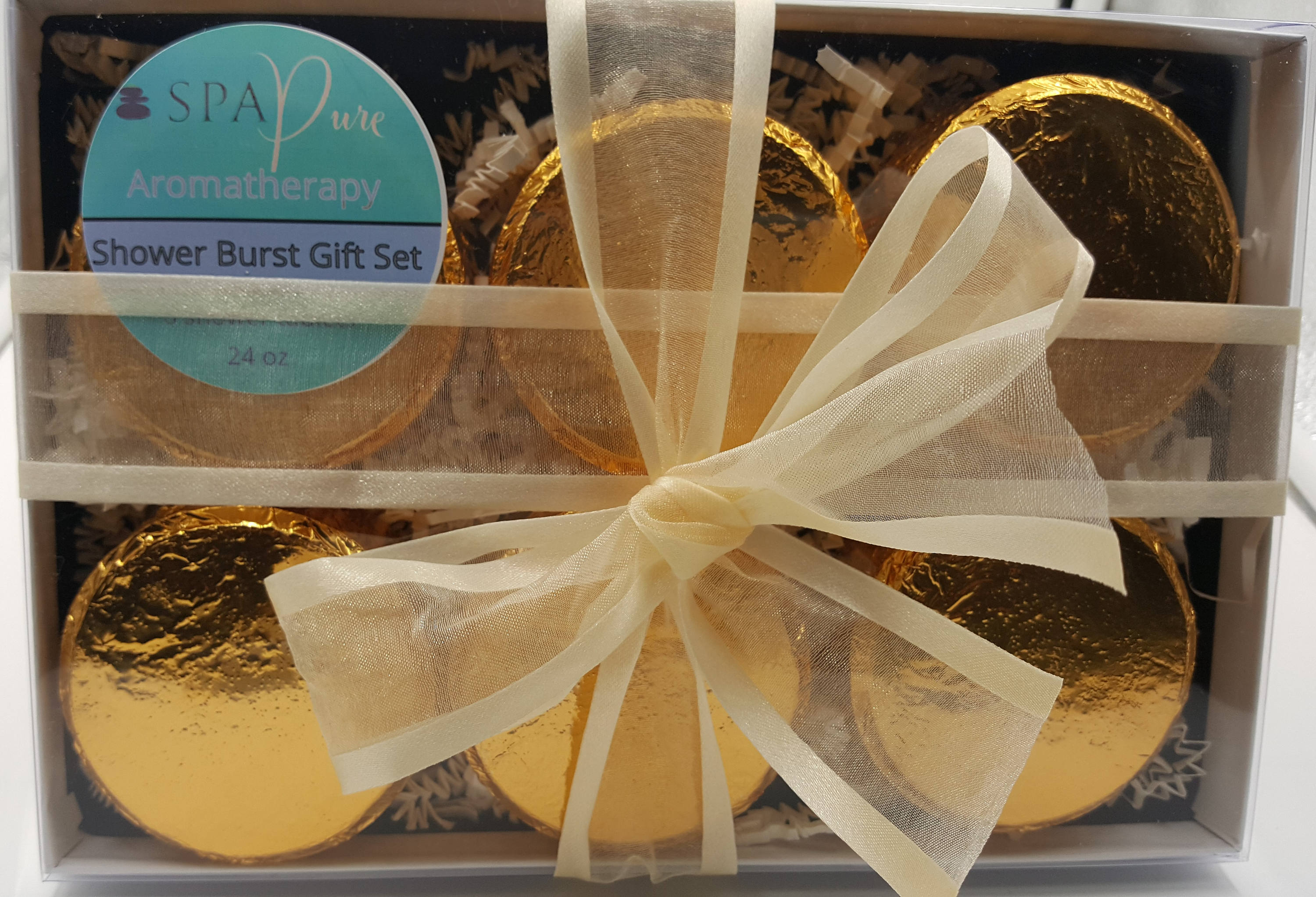 Gift Set with 6 Aromatherapy Shower Tablets - Best Sellers - 100% Essential Oil Blends by Spa Pure