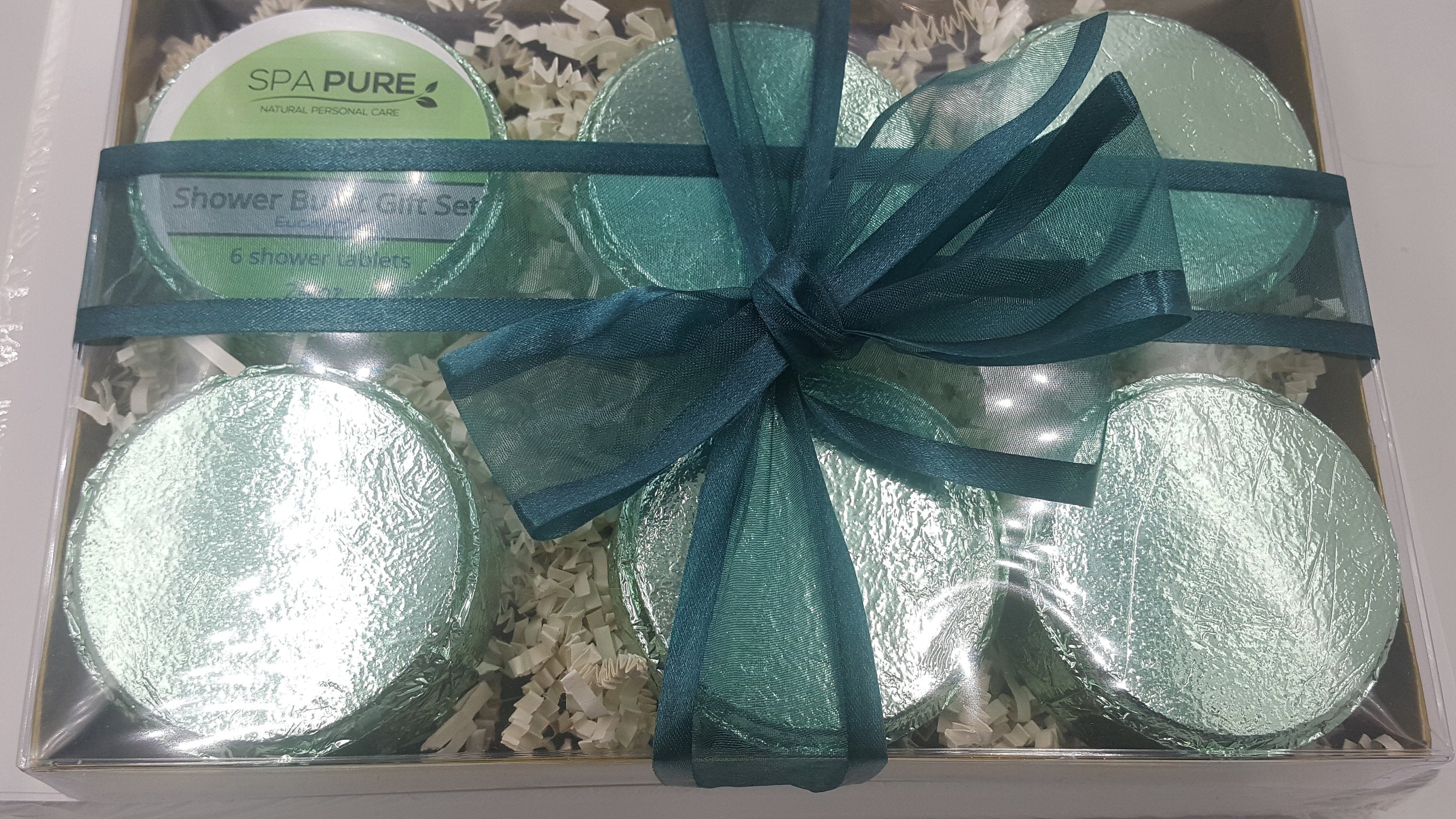 Gift Set with 6 Aromatherapy Shower Tablets - Eucalyptus - 100% Natural Essential Oil Blends by Spa Pure